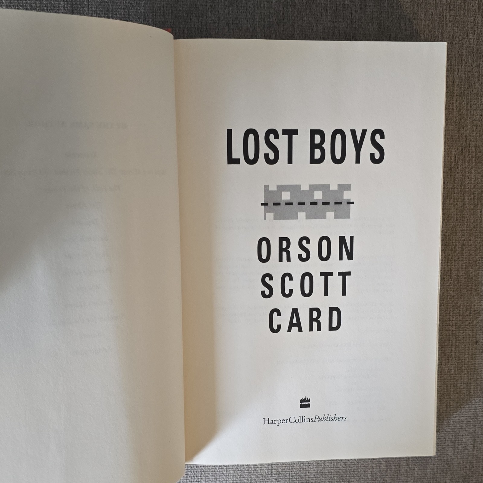 Lost Boys Orson Scott Card Hardcover First Edition 1992 HarperCollins
