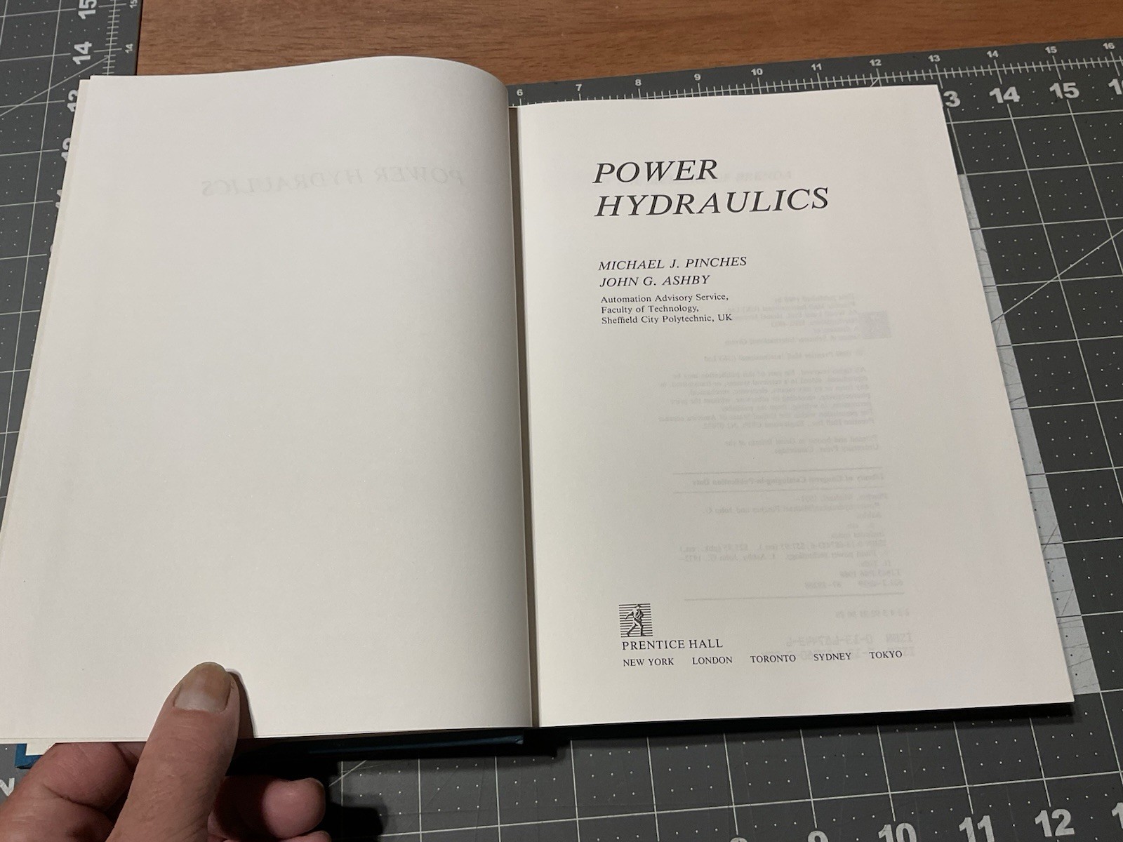 Power Hydraulics By Michael J. Pinches & John G. Ashby Hardcover, 1989, A3