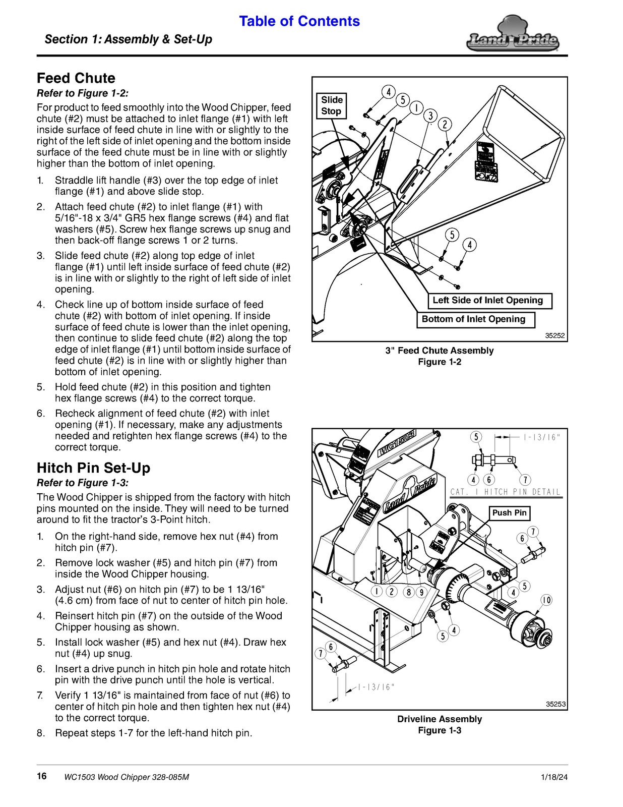 LAND PRIDE WC1503 Wood Chippers Operators Manual – WIRE BOUND – TOUGH COVERS