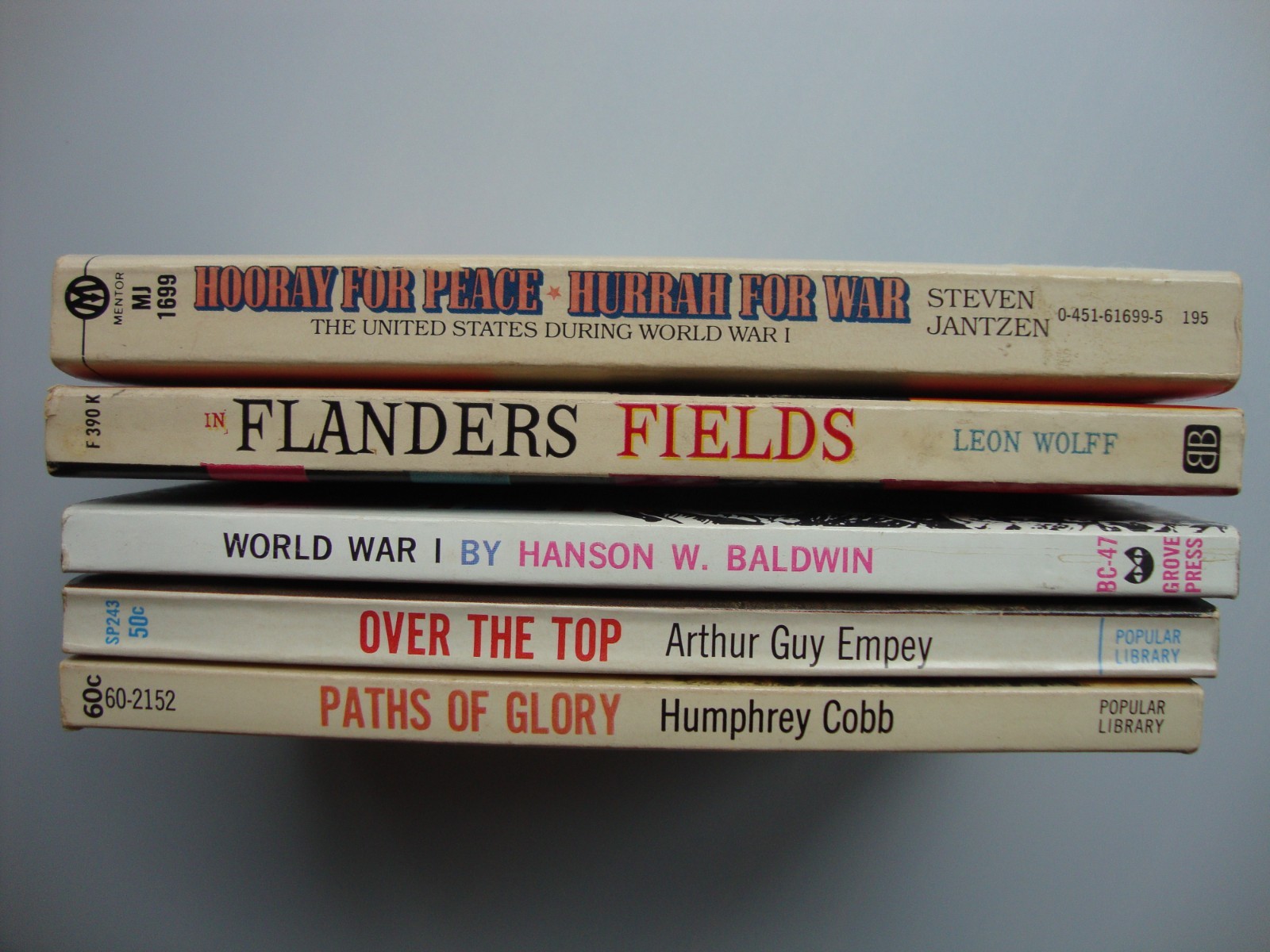 5 new WORLD WAR I paperback books PATHS GLORY, FLANDERS, PEACE non-fiction RARE