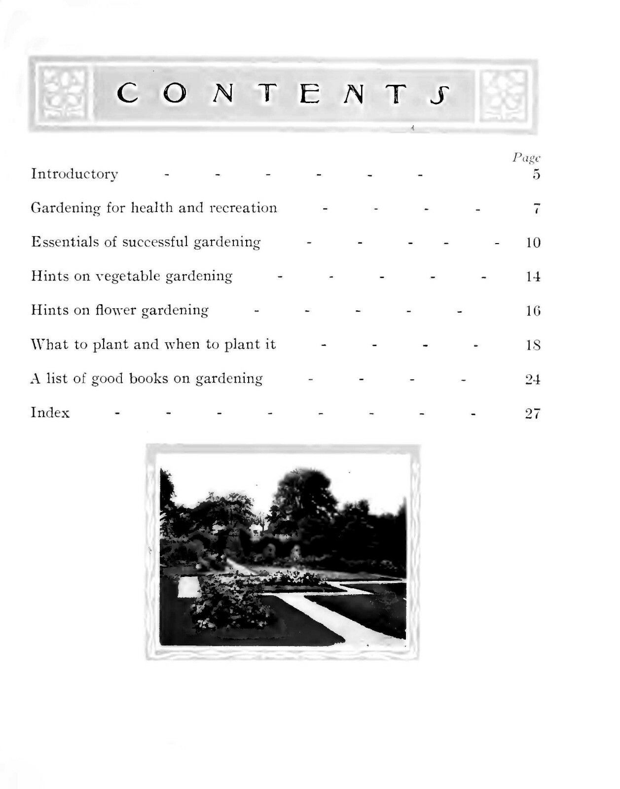 Gardening For Health And Recreation 1910 (28 Pages)