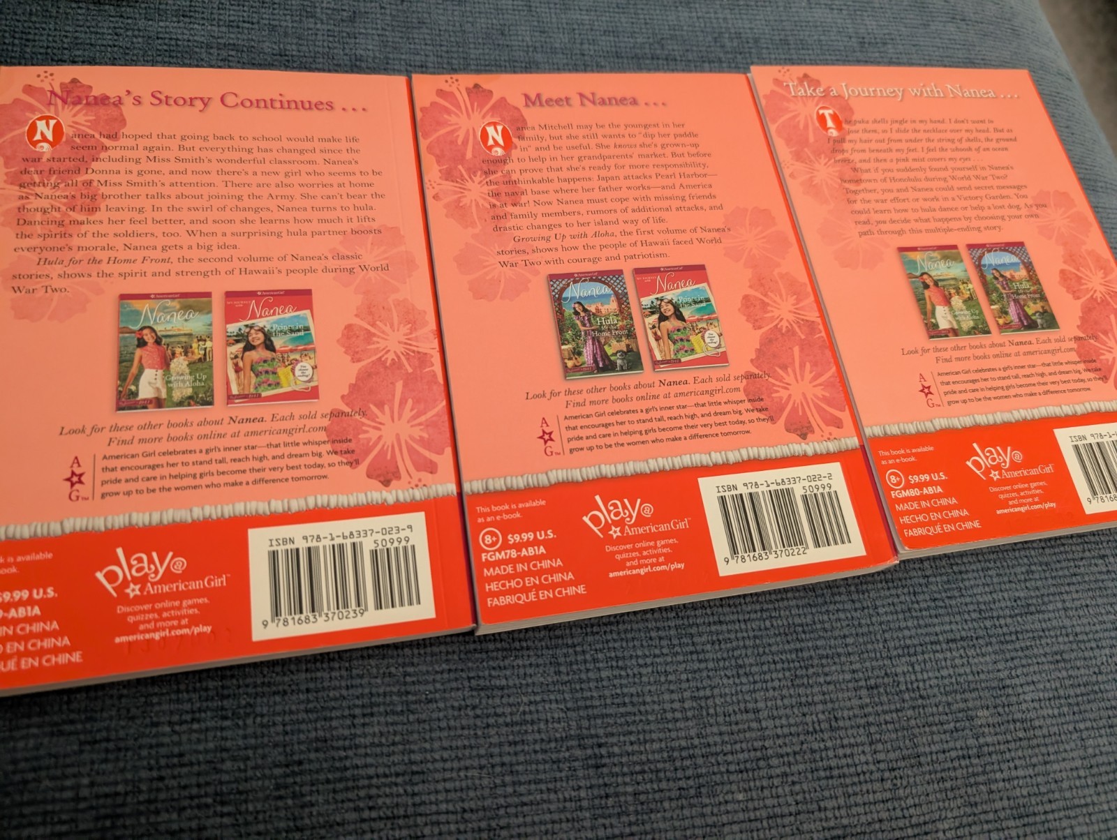 american girl nanea Books Lot Of 3 Prints In The Sand , Growing Up With Aloha ,