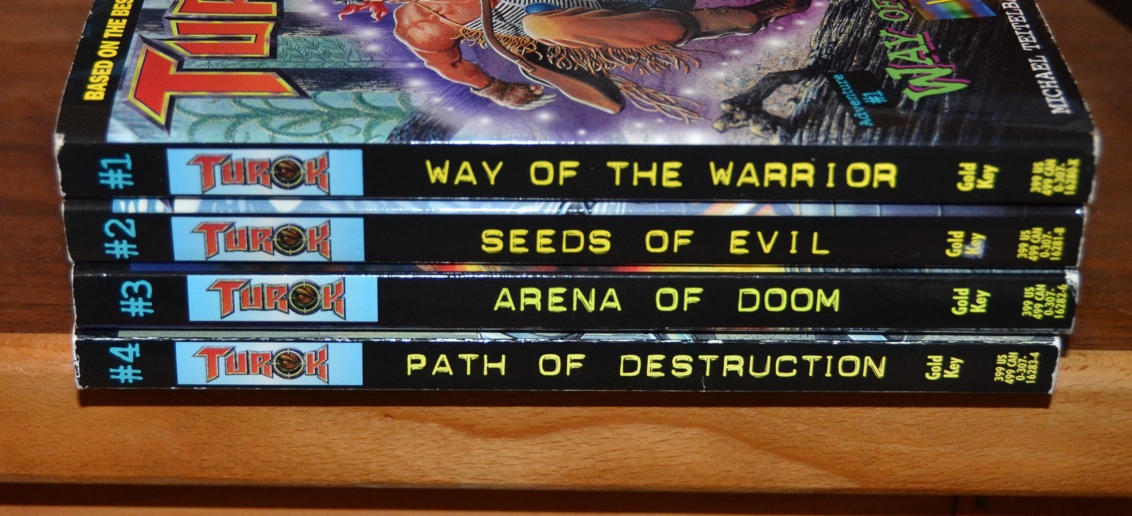 Turok paperback Book Set 1 2 3 4 by Teitelbaum Gold Key based on video game M2