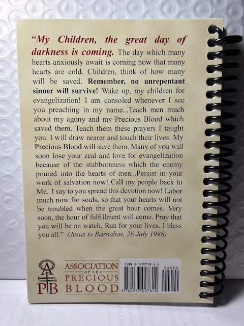 Precious Blood of Jesus Daily Devotional (New Spiral Bound Pocket) $13