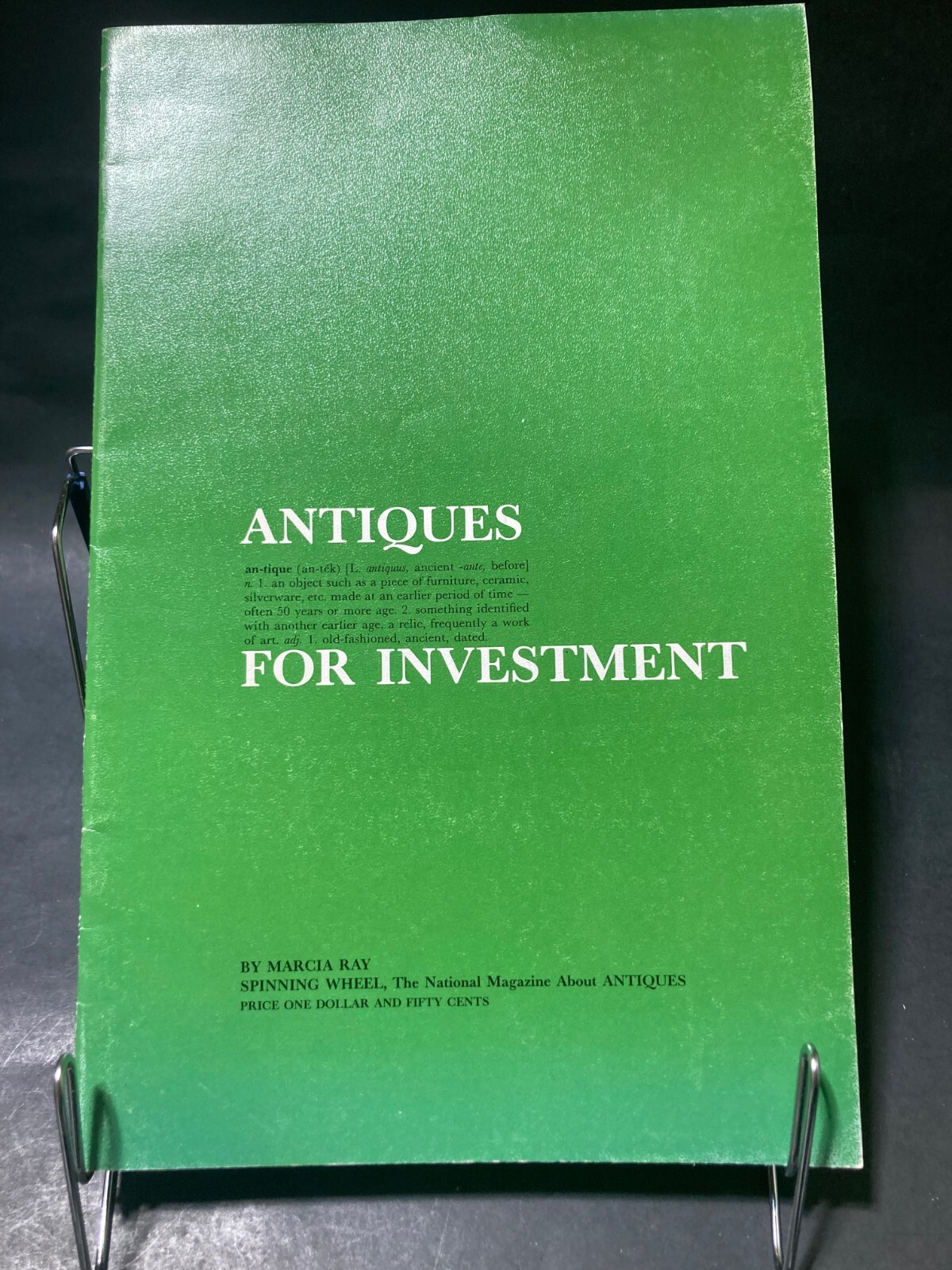 ANTIQUES FOR INVESTMENT MARCIA RAY 1971 18 PAGES
