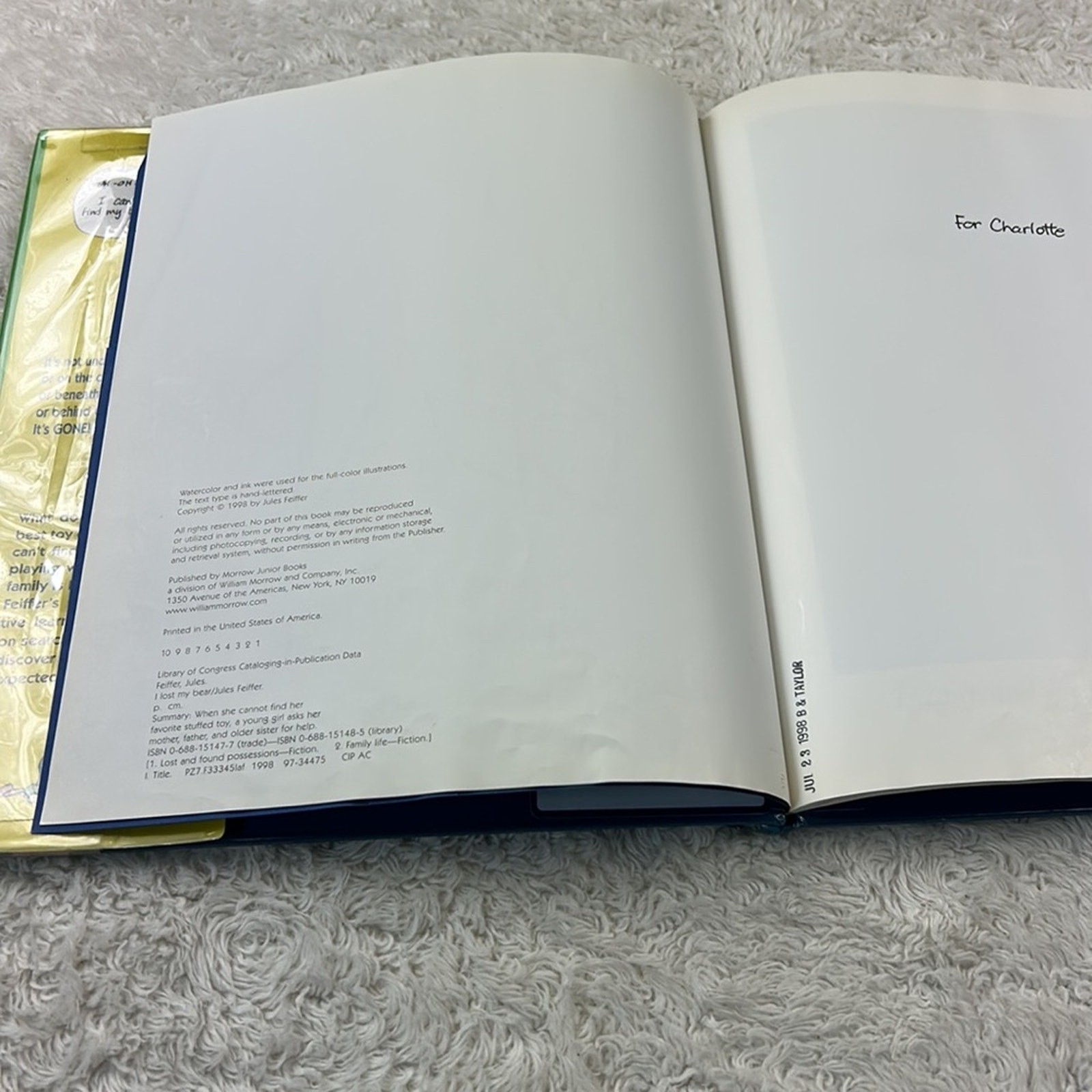 Jules Feiffer Picture Book bundle lot – I lost my Bear and The Odious Ogre
