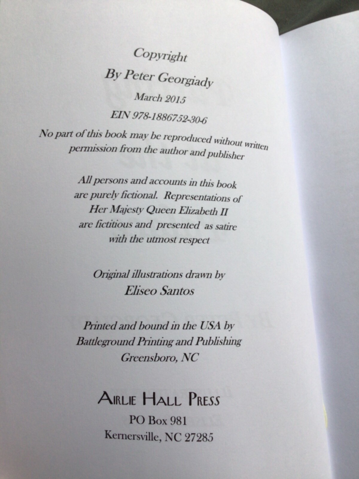 Putting at the Palace by Pete Georgiady Queen Elizabeth Golf Fiction (2015, TPB)