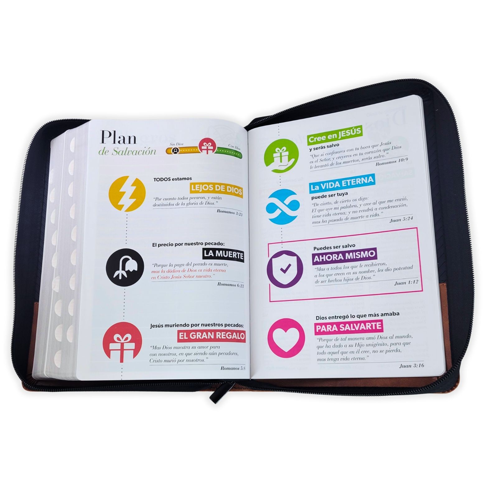 Biblia con Cierre Letra Super Gigante 19 puntos Mediana RV60 duotono con indice