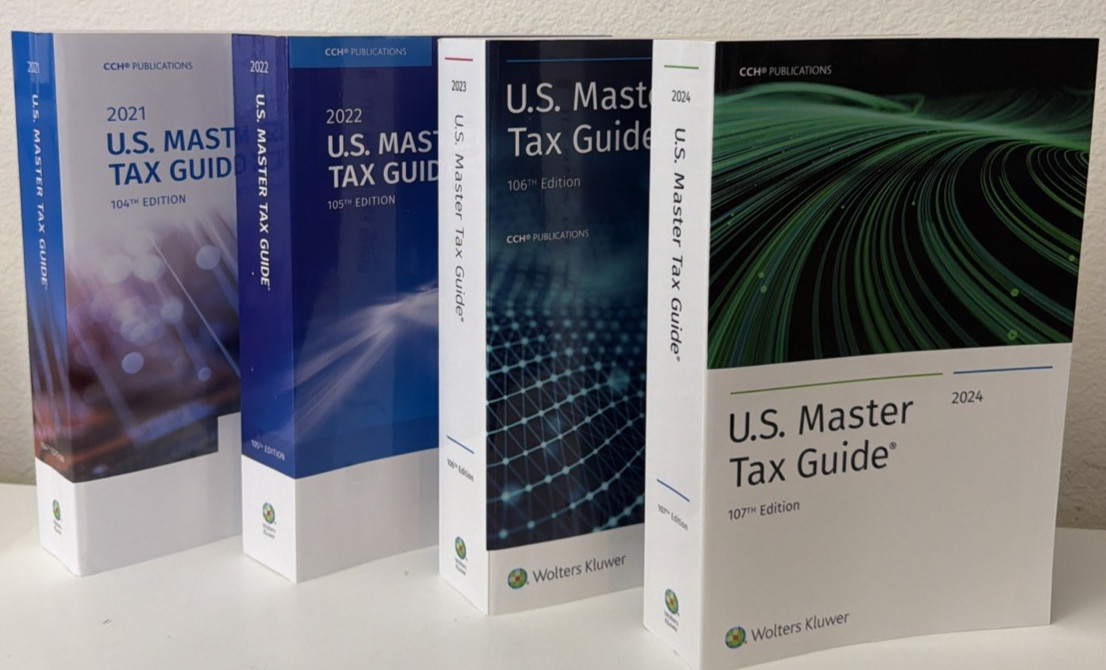 2021-2024 U.S. Master Tax Guide Lot of 4 Wolters Kluwer Tax Reference Books