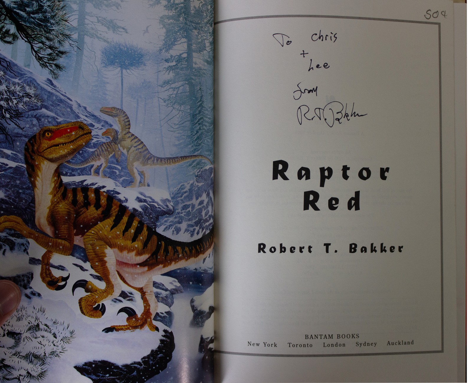 ROBERT BAKKER SIGNED Raptor Red 1ST EDITION Hardcover 1995 Dinosaur Fiction HC