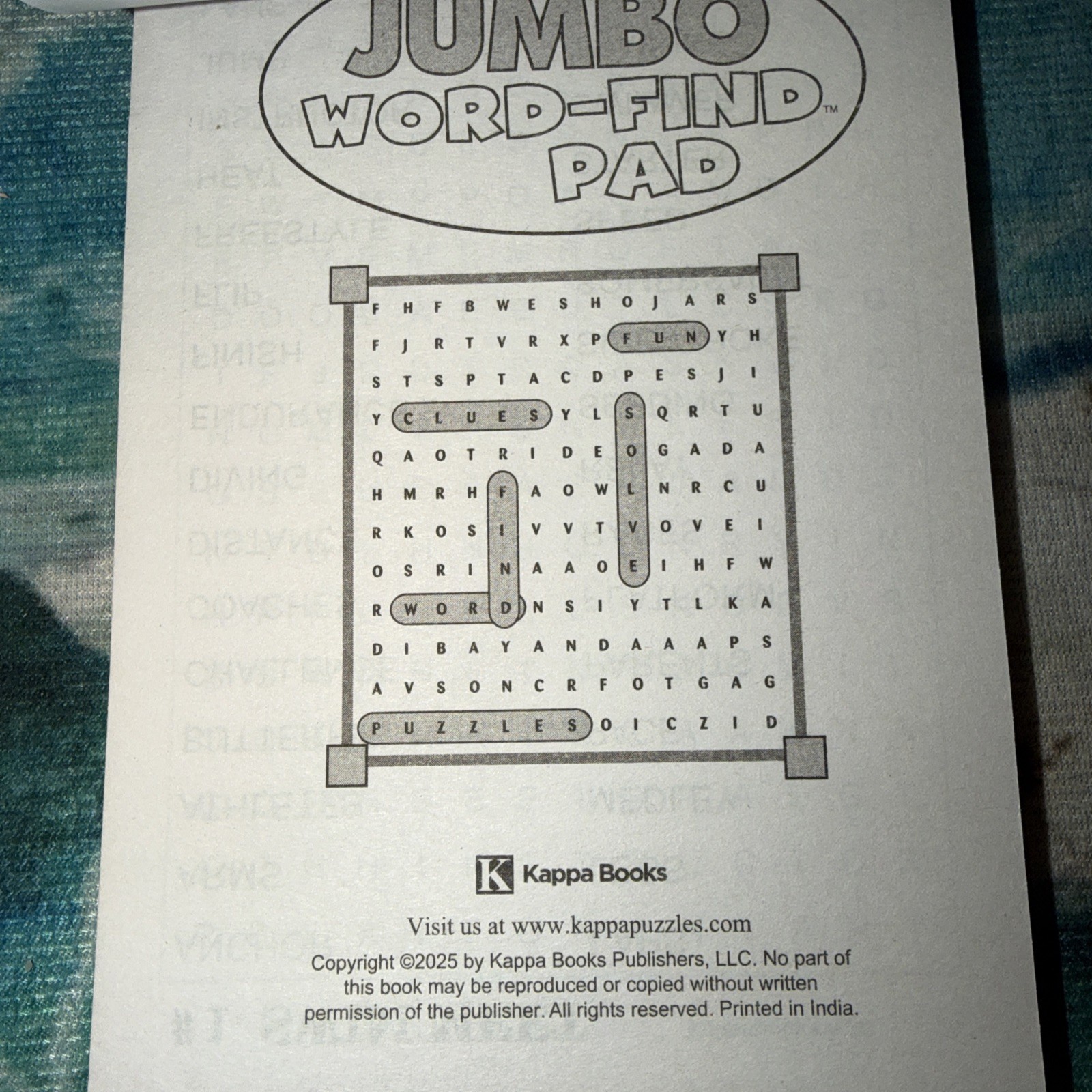 Kappa Jumbo Word Finds 73 Word Puzzles In Books Flip Open Volume # 188 New