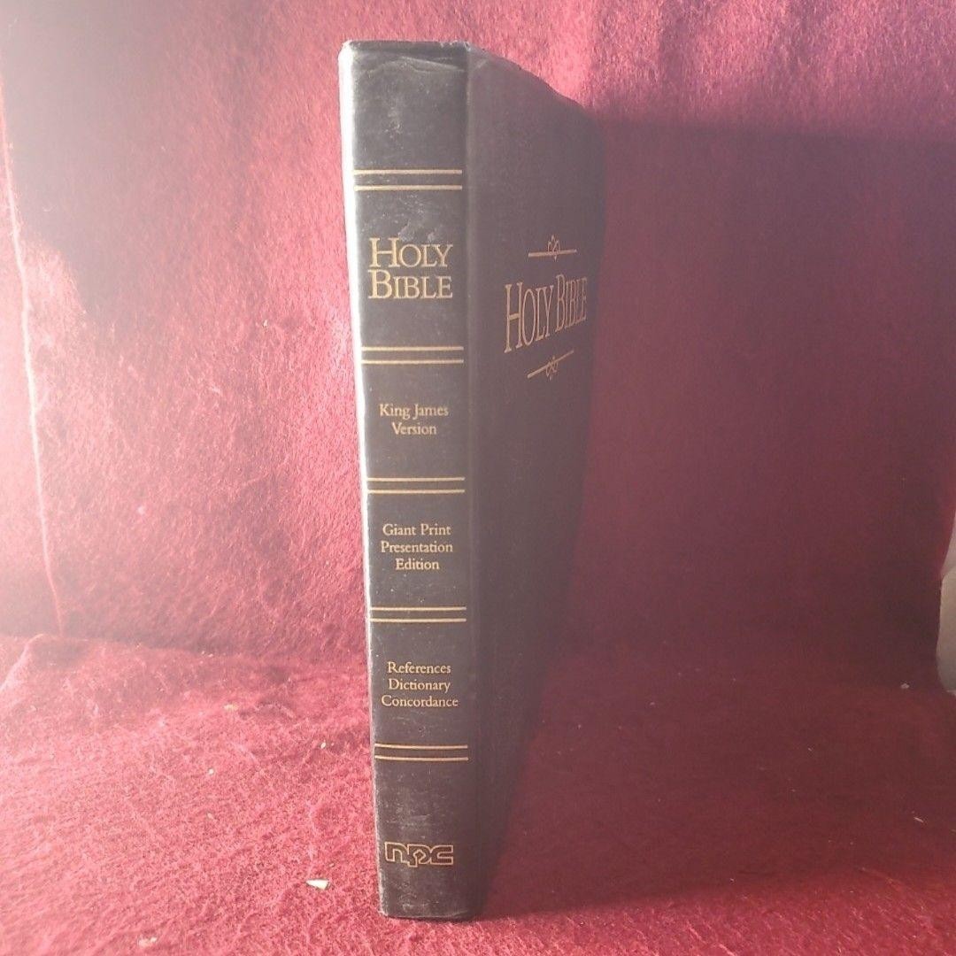 Holy Bible King James Version EAST India Leather Black Large Print Hardcover