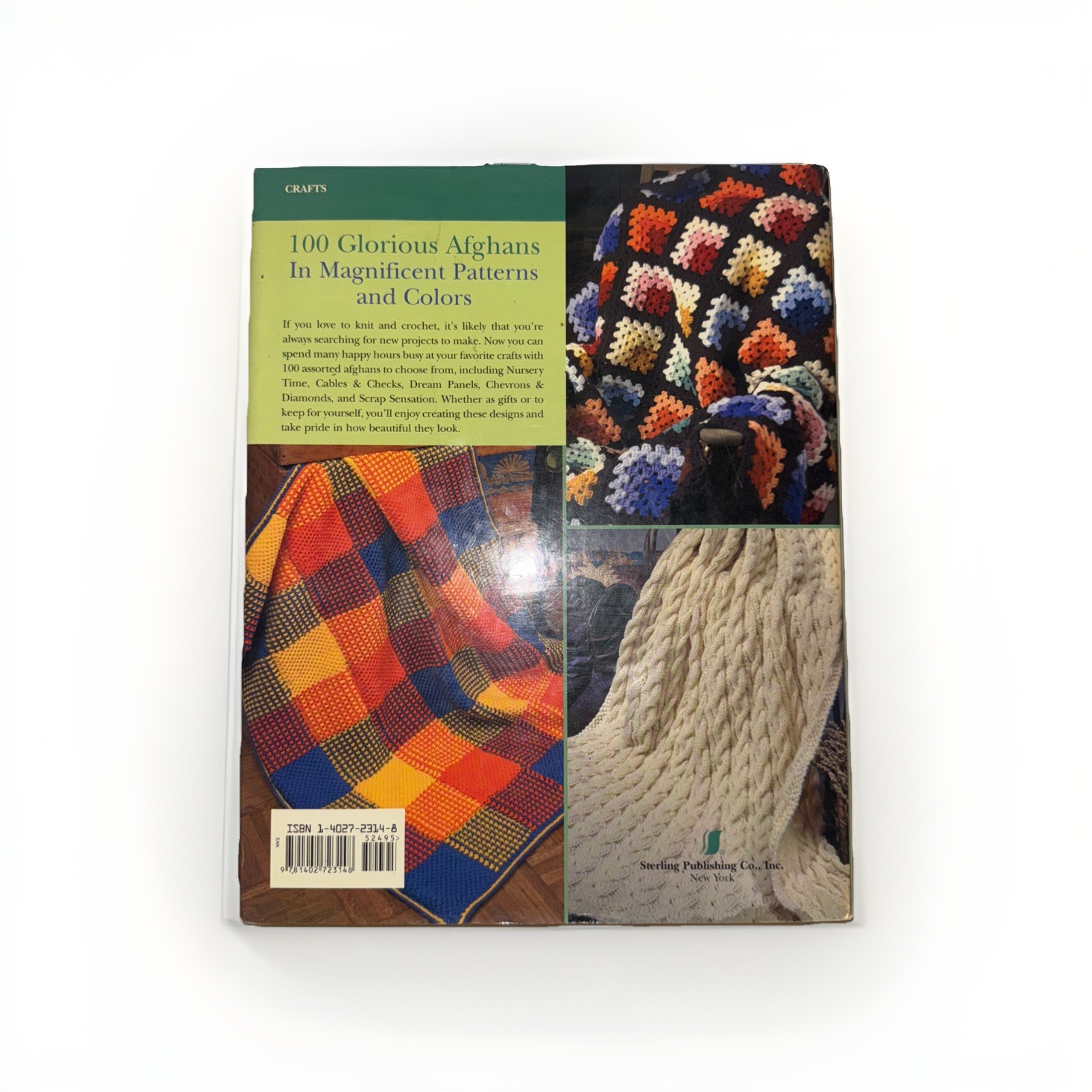 100 Afghans to Knit and Crochet Book by Jean Leinhauser and Rita Weiss 2005 Hard