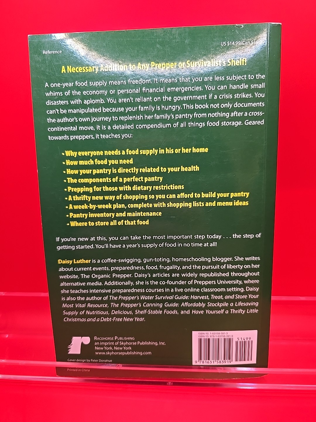 Preppers Pantry Book Blizzards Blackouts Hurricanes Pandemic Collapse of Economy