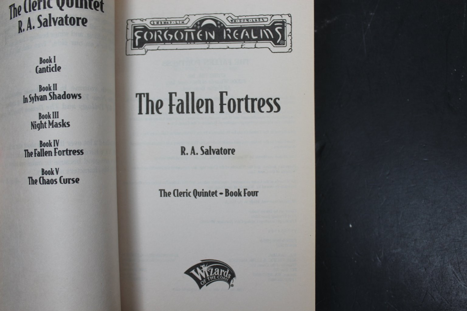 The Fallen Fortress R.A. Salvatore 2000 Wizards of the Coast Forgotten Realms PB