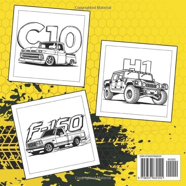 Insane Trucks Coloring Book: 50 Pickup Trucks Coloring Pages for Adults and Kids