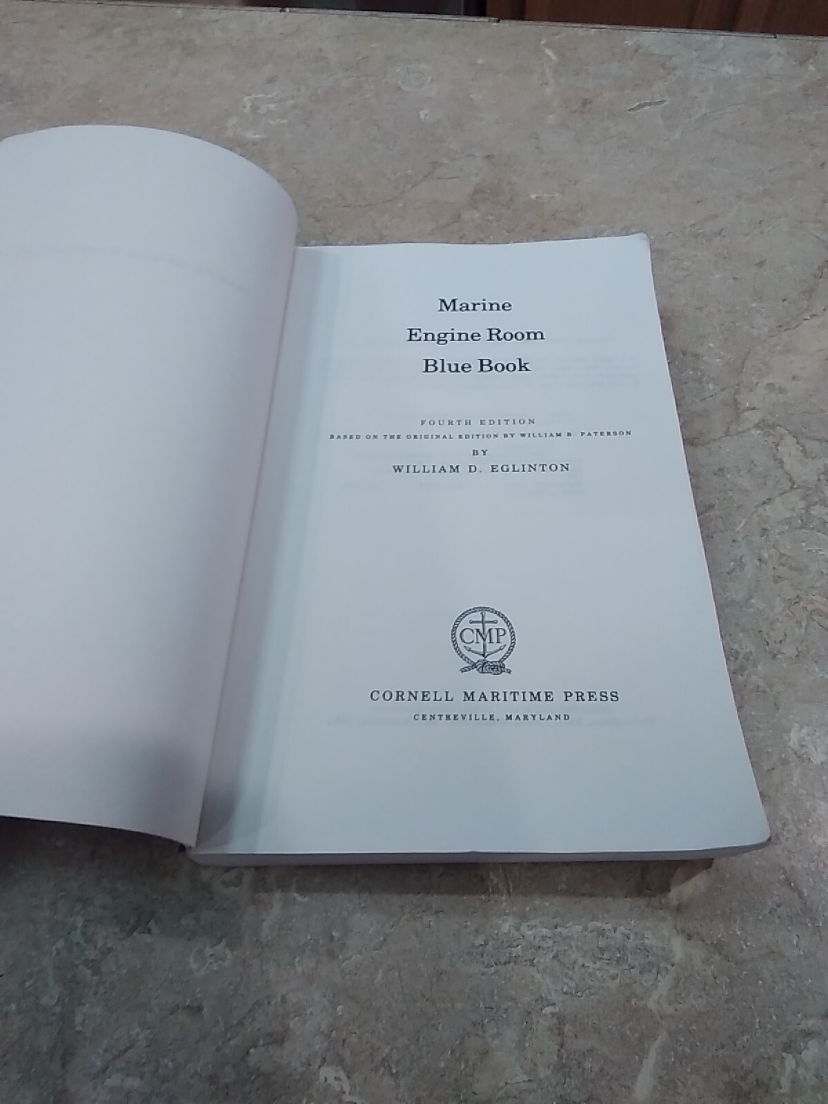 Marine Engine Room Blue Book – Paperback By Eglinton, William D. – Mr