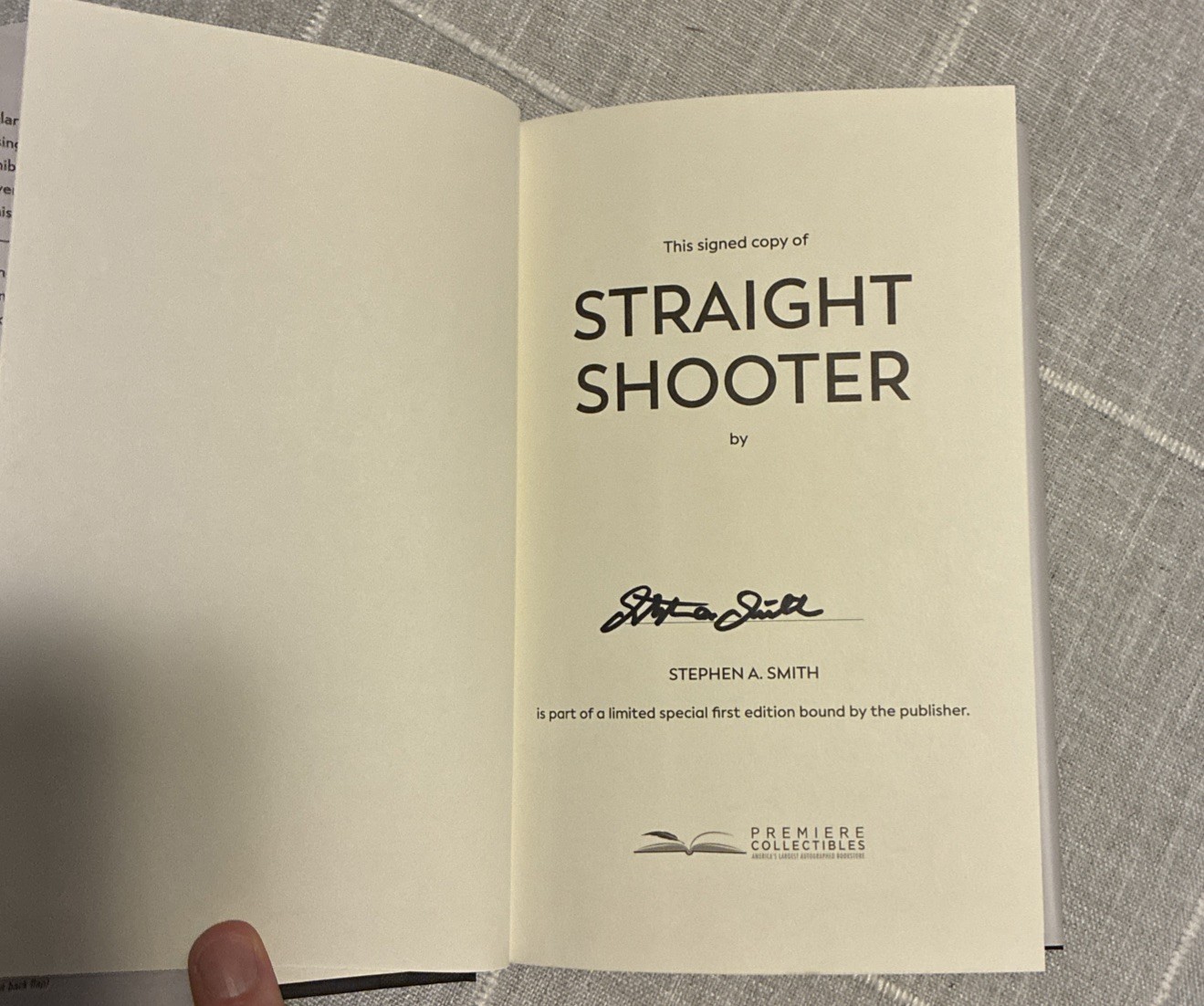 ESPN’s Stephen A. Smith Signed Autographed Book Straight Shooter 1st Edition