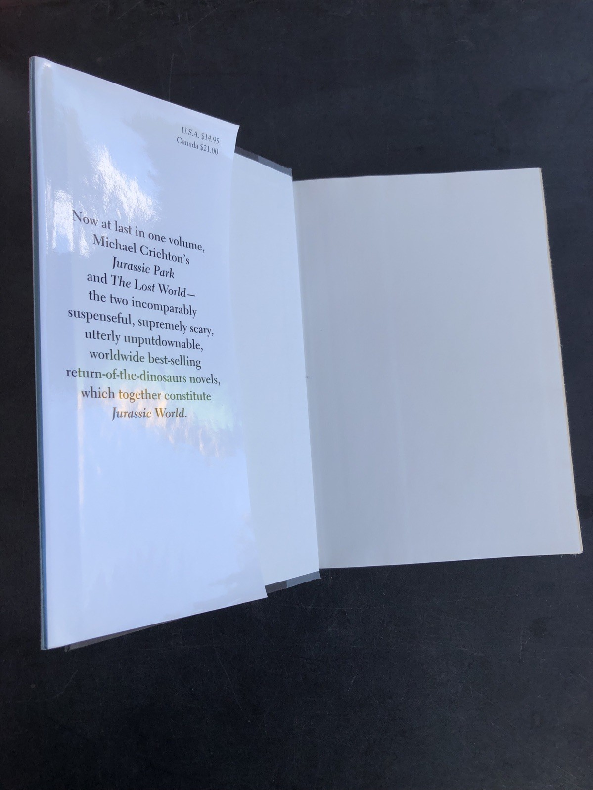 First Edition Michael Crichton’s Jurassic World 1997 Hardcover Deckled Pages