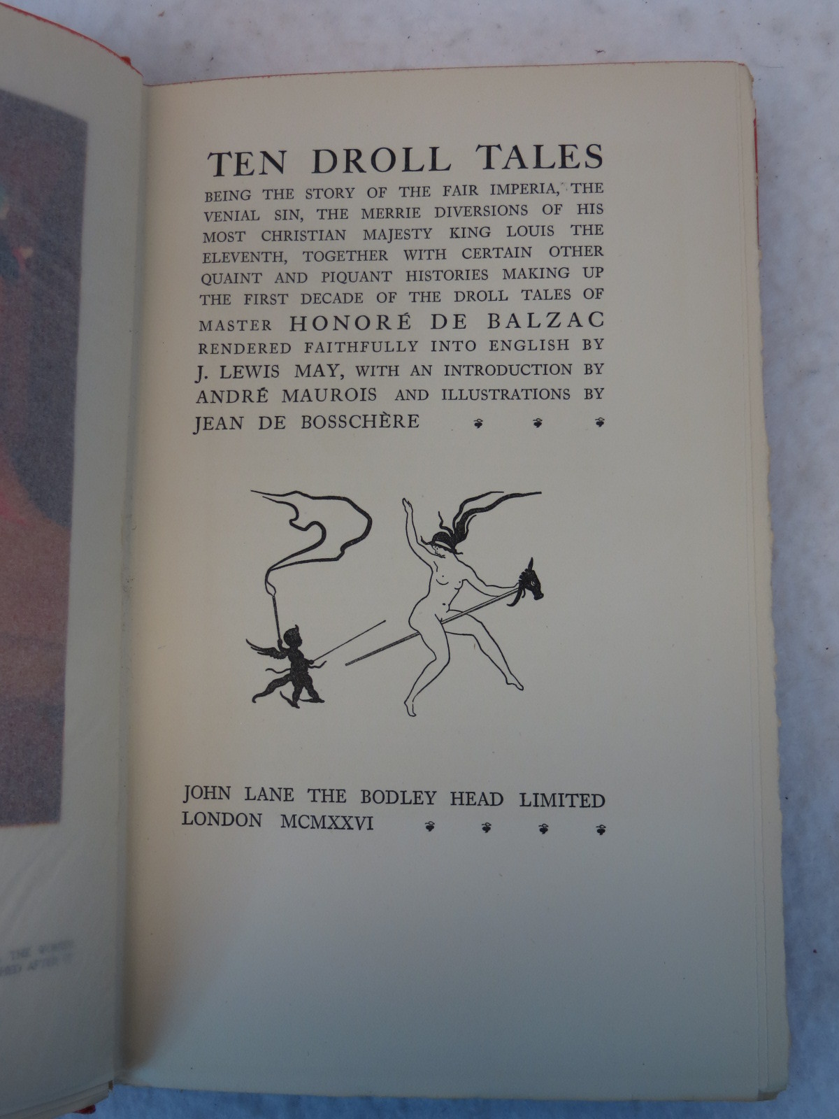 Honore De Balzac TEN DROLL TALES Limited Edition # 1042 John Lane c. 1926