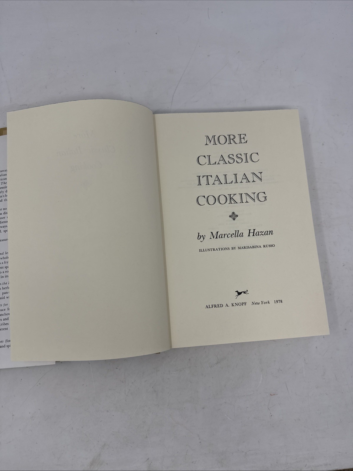 More Classic Italian Cooking by Marcella Hazan- Vintage Cookbook November (1978)