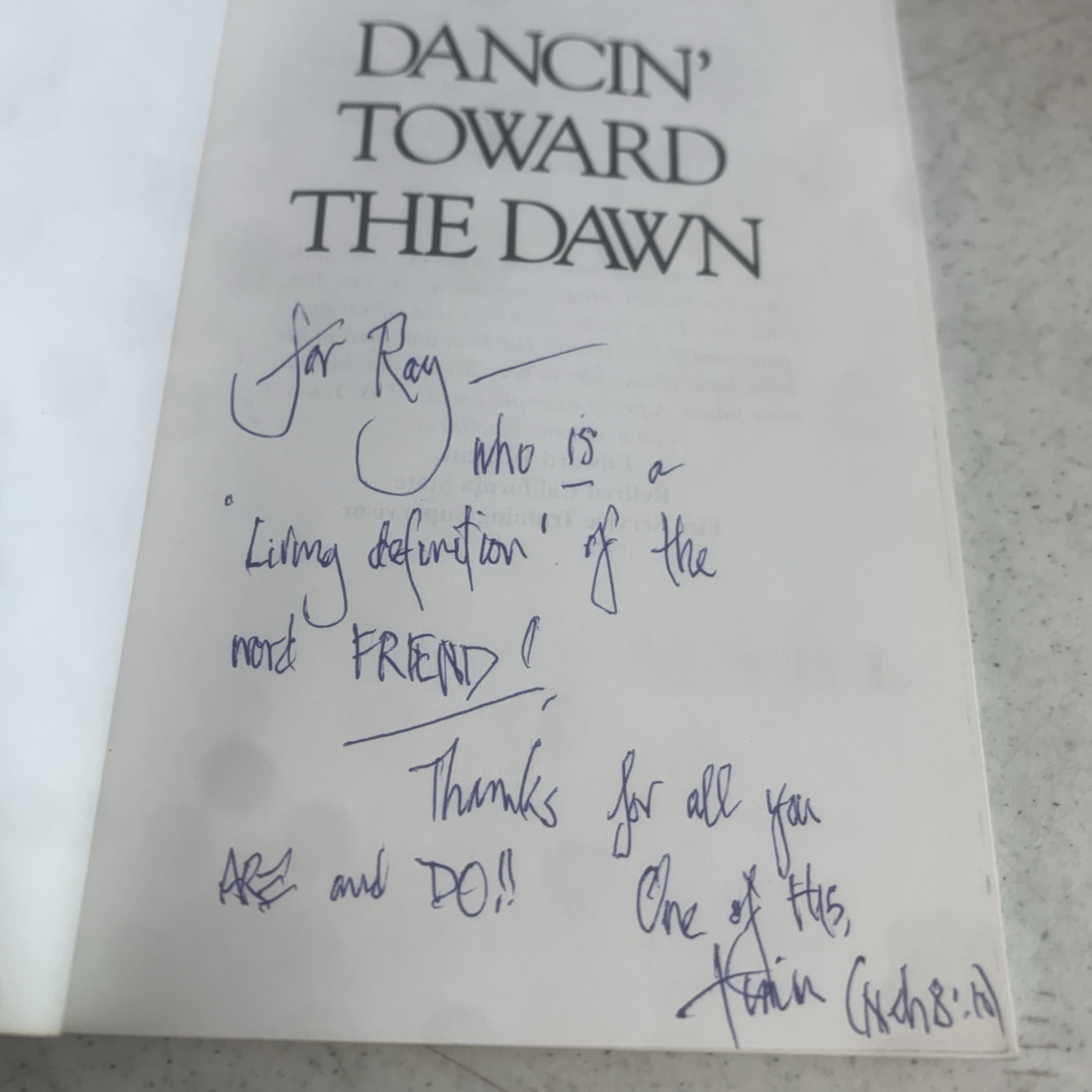 Dancin’ Toward the Dawn: Discovering Joy in the Darkness by Hansel Signed