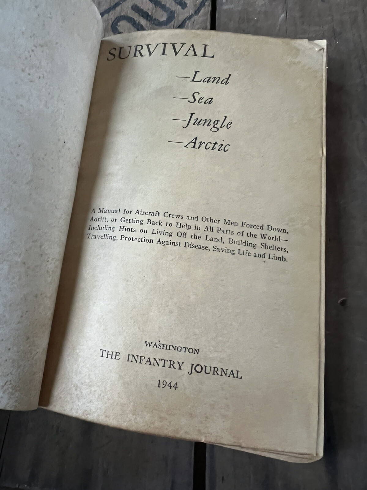 1944 Infantry Journal Survival Land Sea Air Arctic WW2 Book 374 Pages