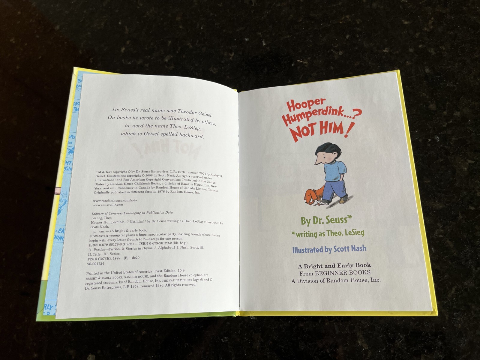 Hooper Humperdink not him! Dr. Seuss beginner Hardcover book 6.75″X9.25″