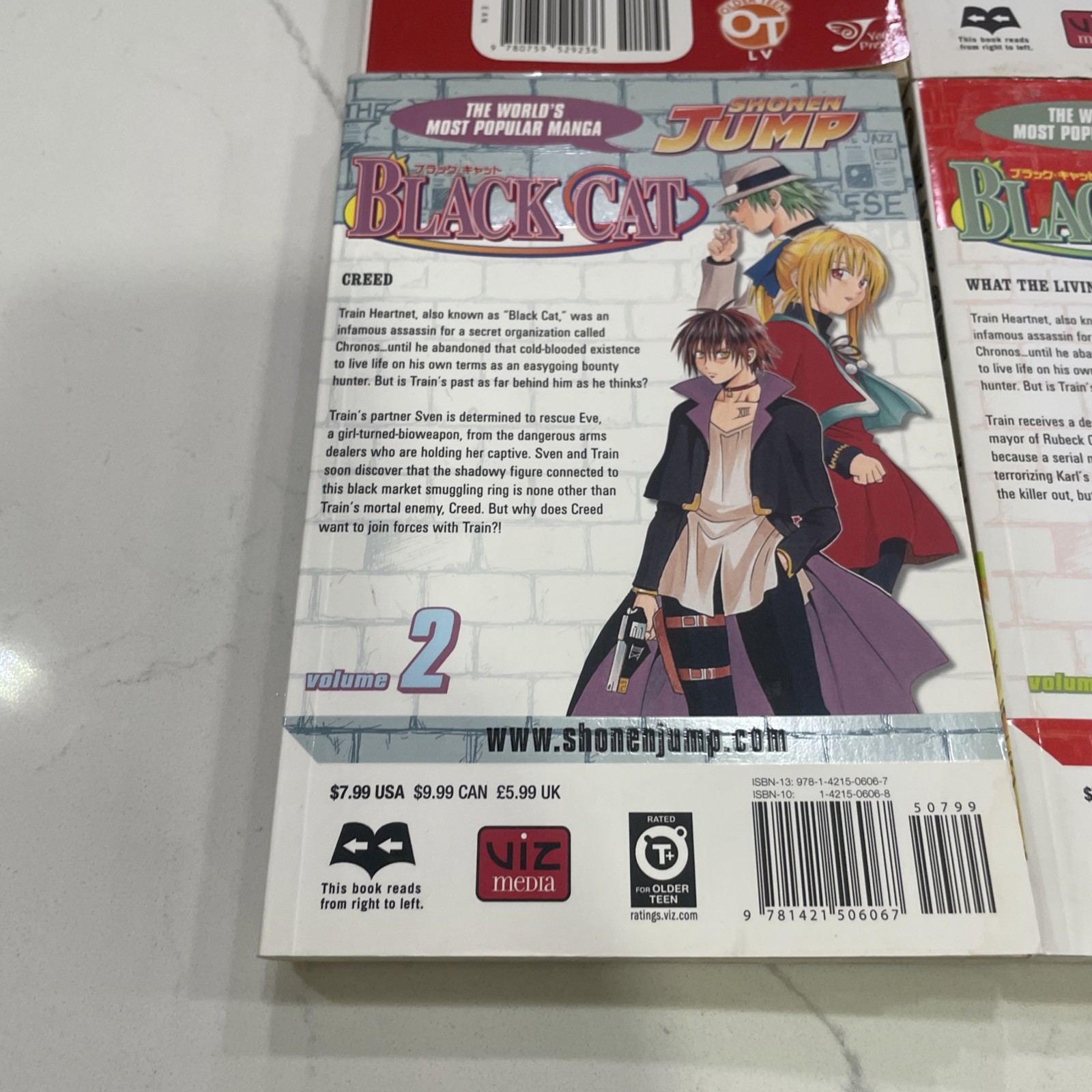 Black Cat Manga Vol 1, 2, 3 Cat Vol 1 English Kentaro Yabuki Shonen Jump Lot 4