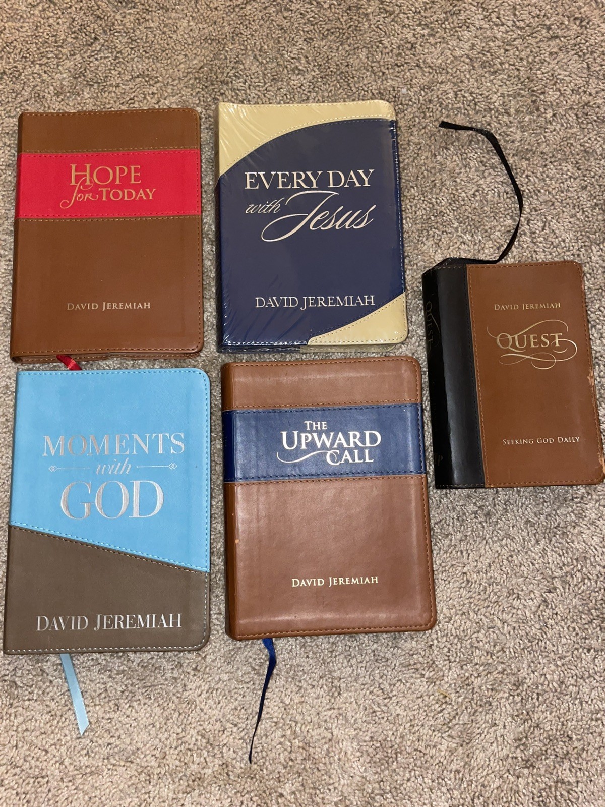DAVID JEREMIAH All Leather Devotional Book Lot of 9 CHRISTIAN BIBLE STUDY Books