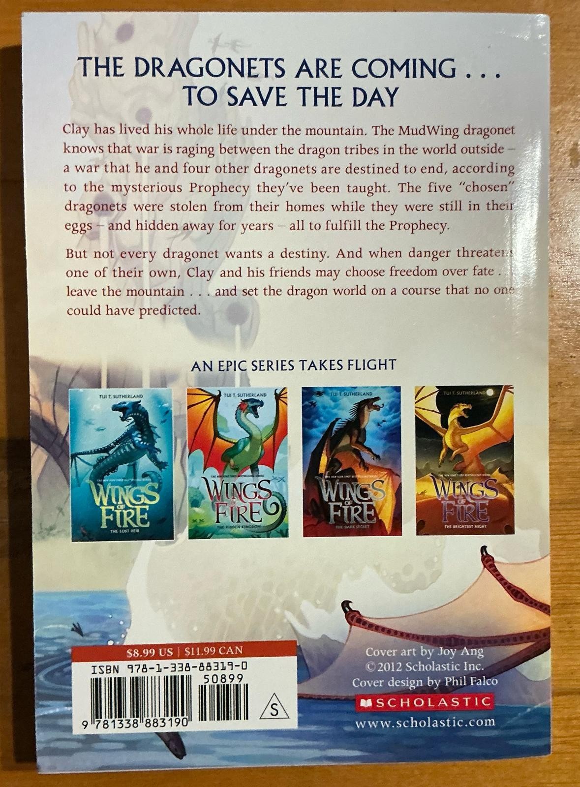 SIGNED Wings of Fire The Dragonet Prophecy Book 1 Paperback By Tui T. Sutherland