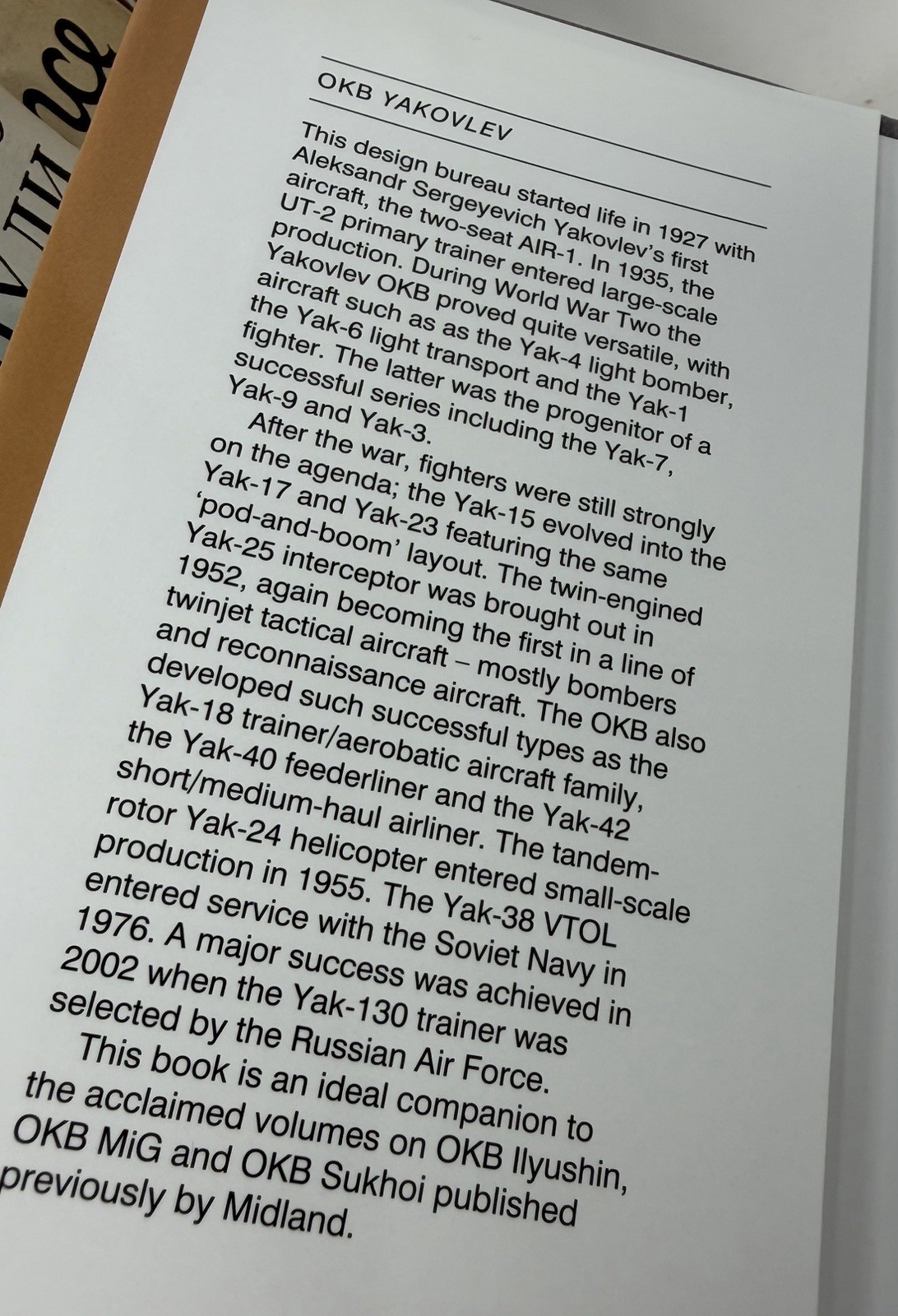 OKB Yakovlev : A History of Design Bureau & Aircraft by Gordon & Komissarov Book