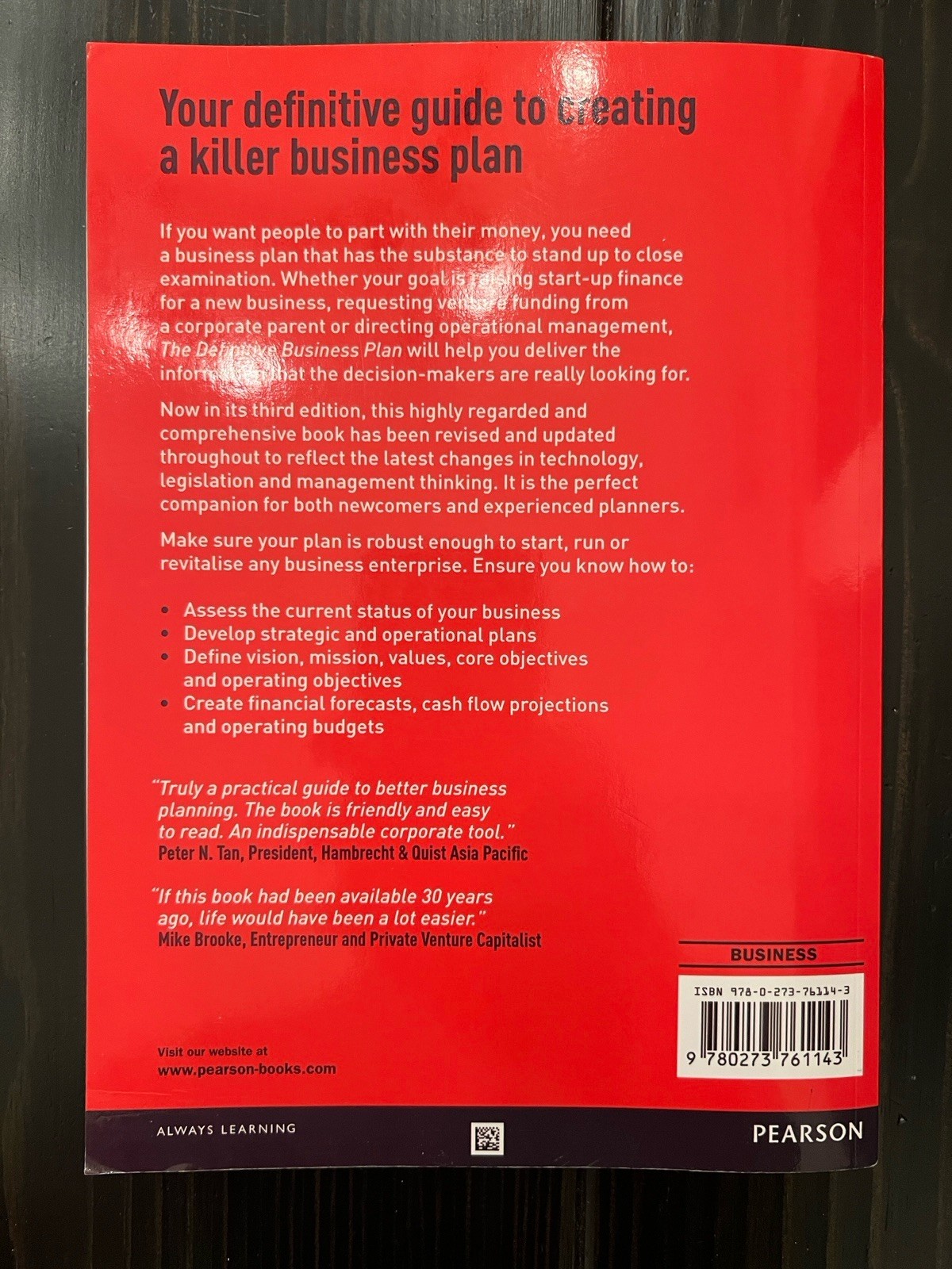 THE DEFINITIVE BUSINESS PLAN by Richard Stutely 2012 Paperback 3rd Edition