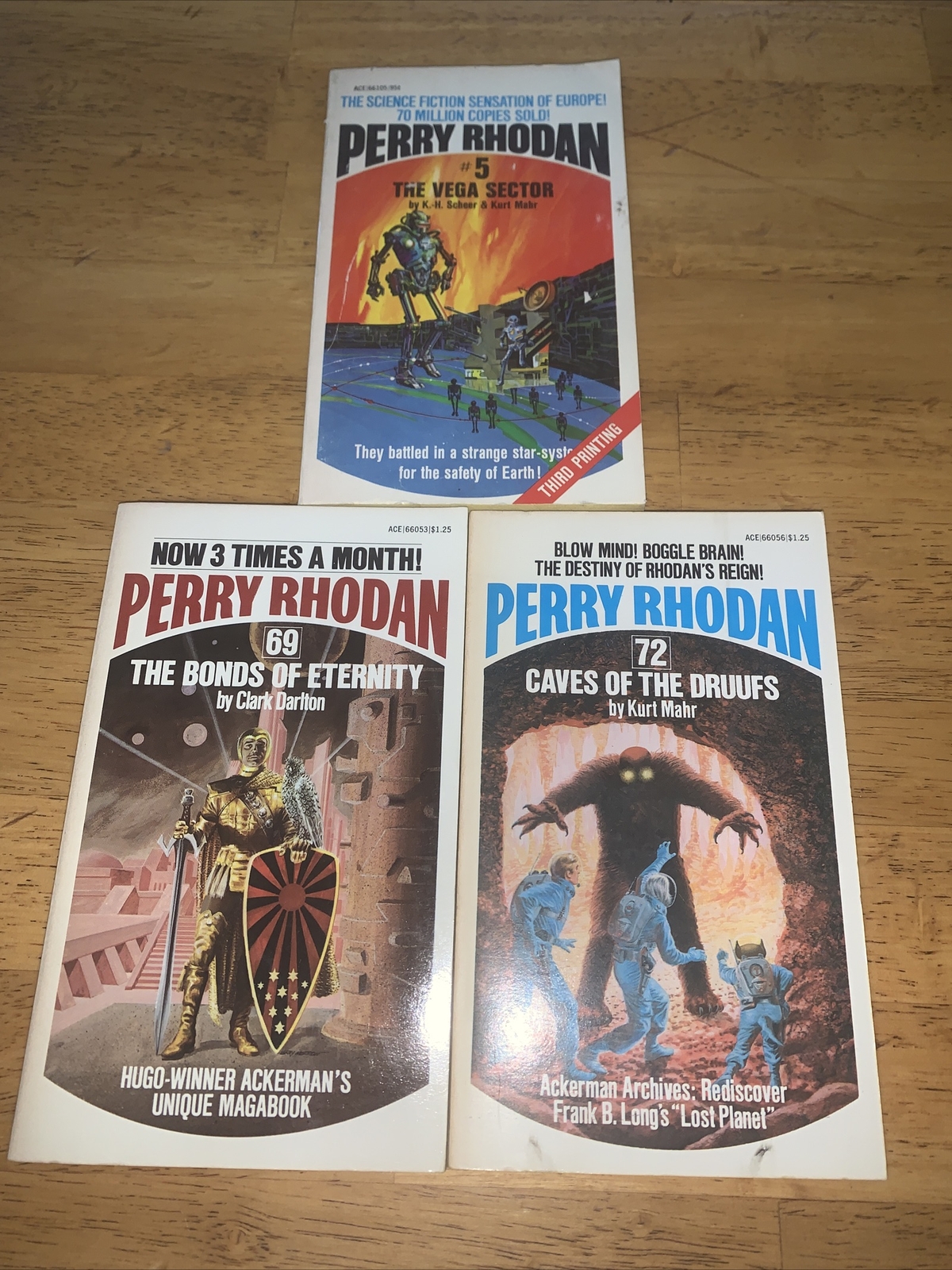 PERRY RHODAN LOT OF 3 ACE PAPERBACK BOOKS #5,69,72 Vintage Caves Of The Druufs