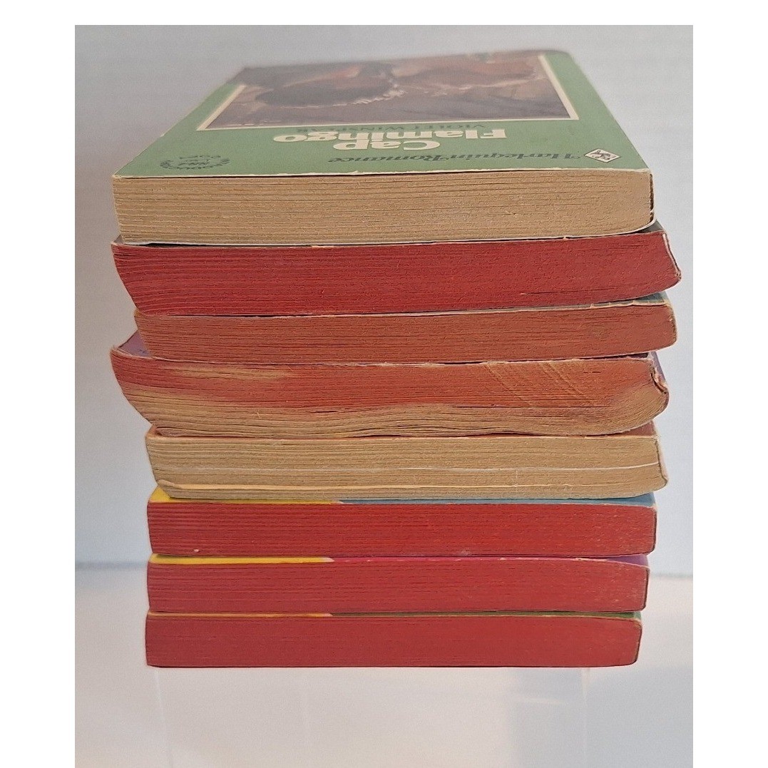 Vtg red edge Harlequin Romance Paperback Book Lot 8 1970s 1980s Flora Kidd Neels