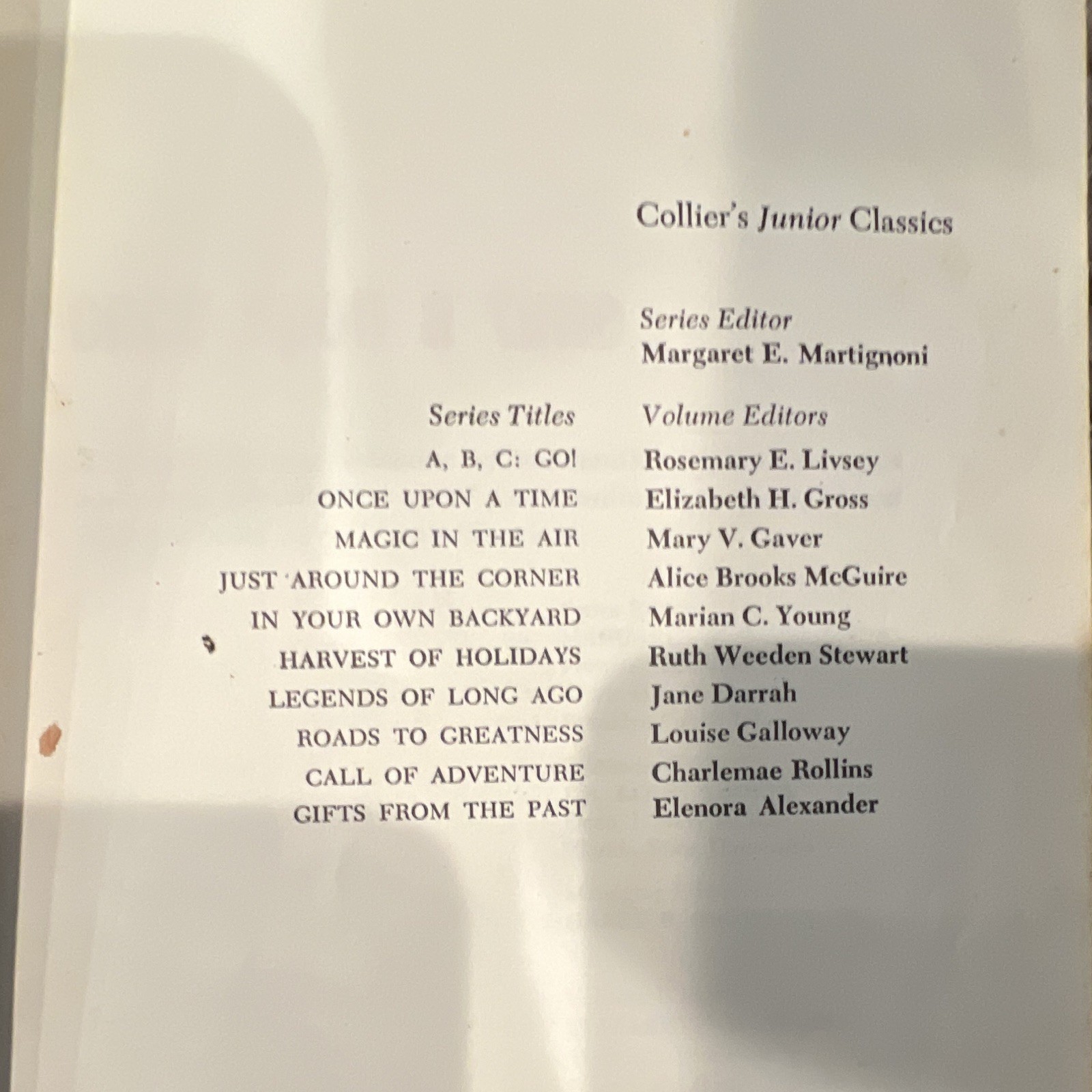 Collier’s Junior Classics Once Upon a Time HC Illus 1962 Twelfth Printing