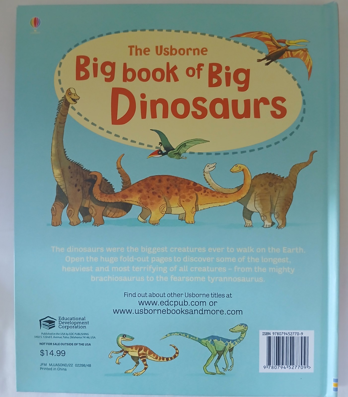 Usborne Big Book Of Dinosaurs & Bugs STEM Learning Fold-Out Pages Home School