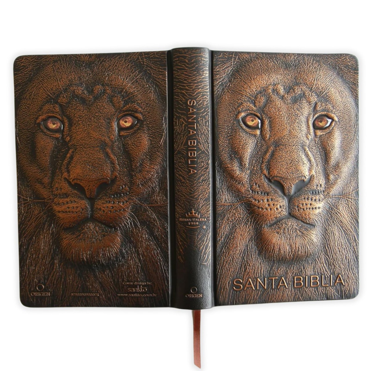 Biblia Edicion Especial 10.5 puntos RV1960, tapa dura leon de Juda, bronce