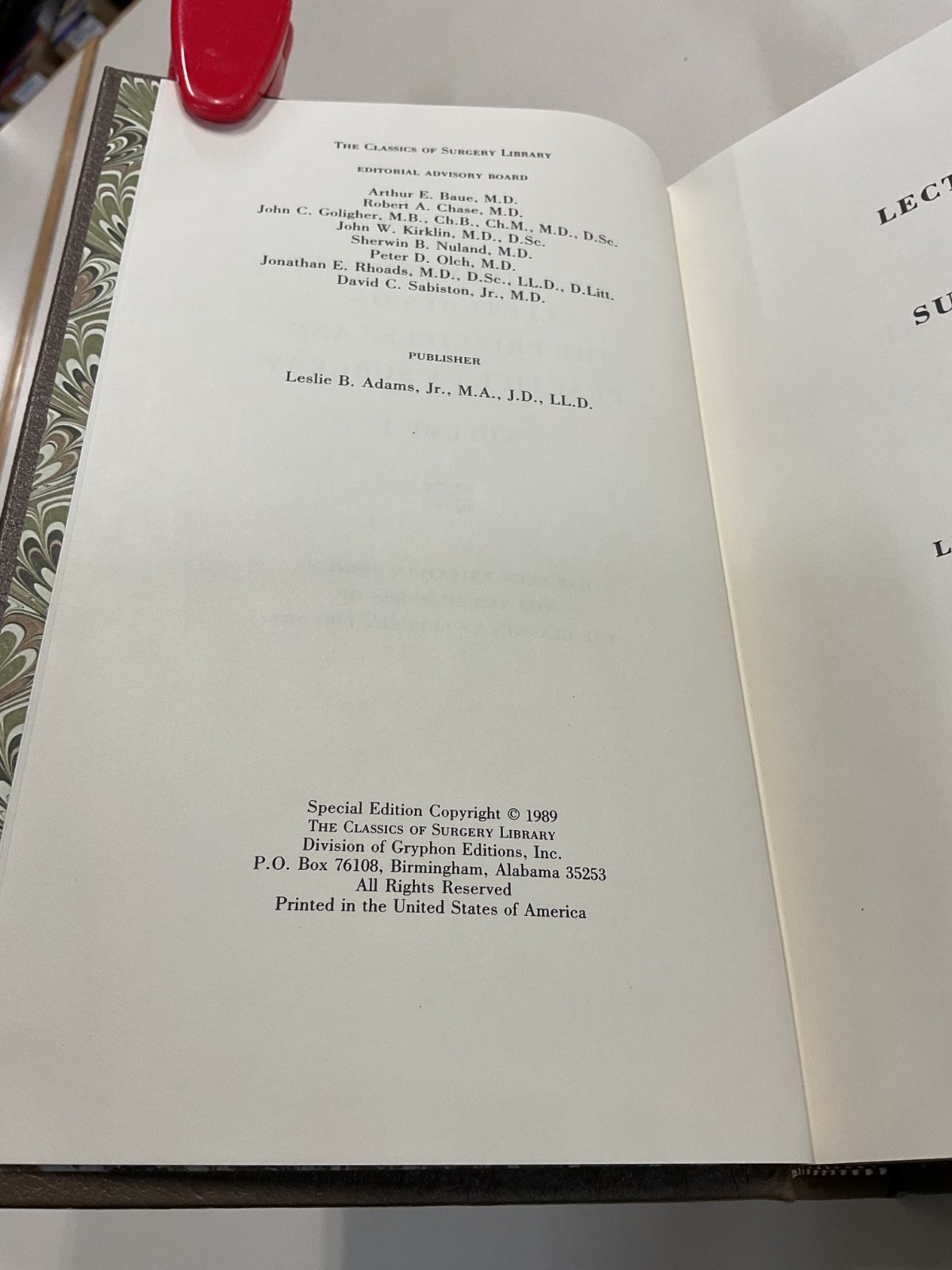 Lectures on the Principles and Practice of Surgery Cooper HC Spec Ed 1989 2 Vol