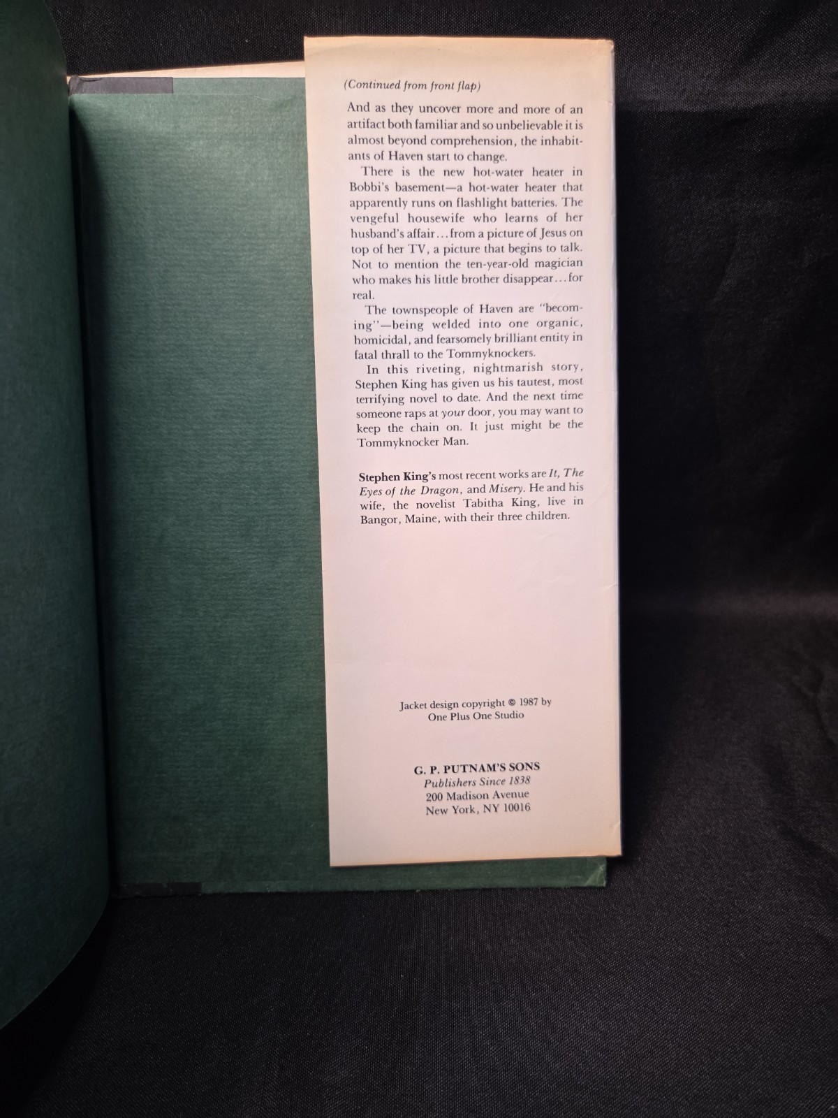 The Tommyknockers by Stephen King 1st Edition 1st Printing Hardcover HC 1987