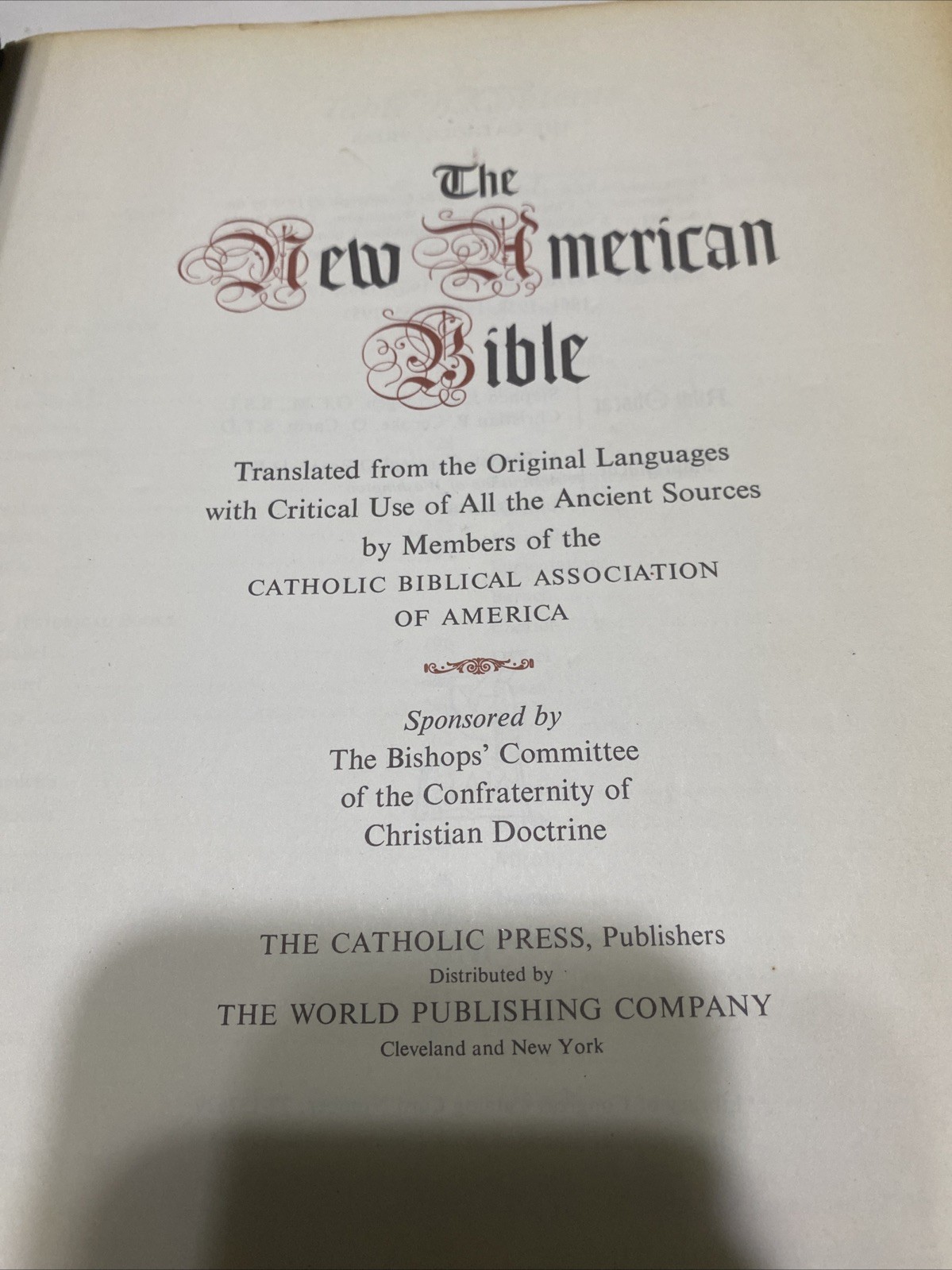 Holy Bible The New American Bible NAB Catholic Press World 1971