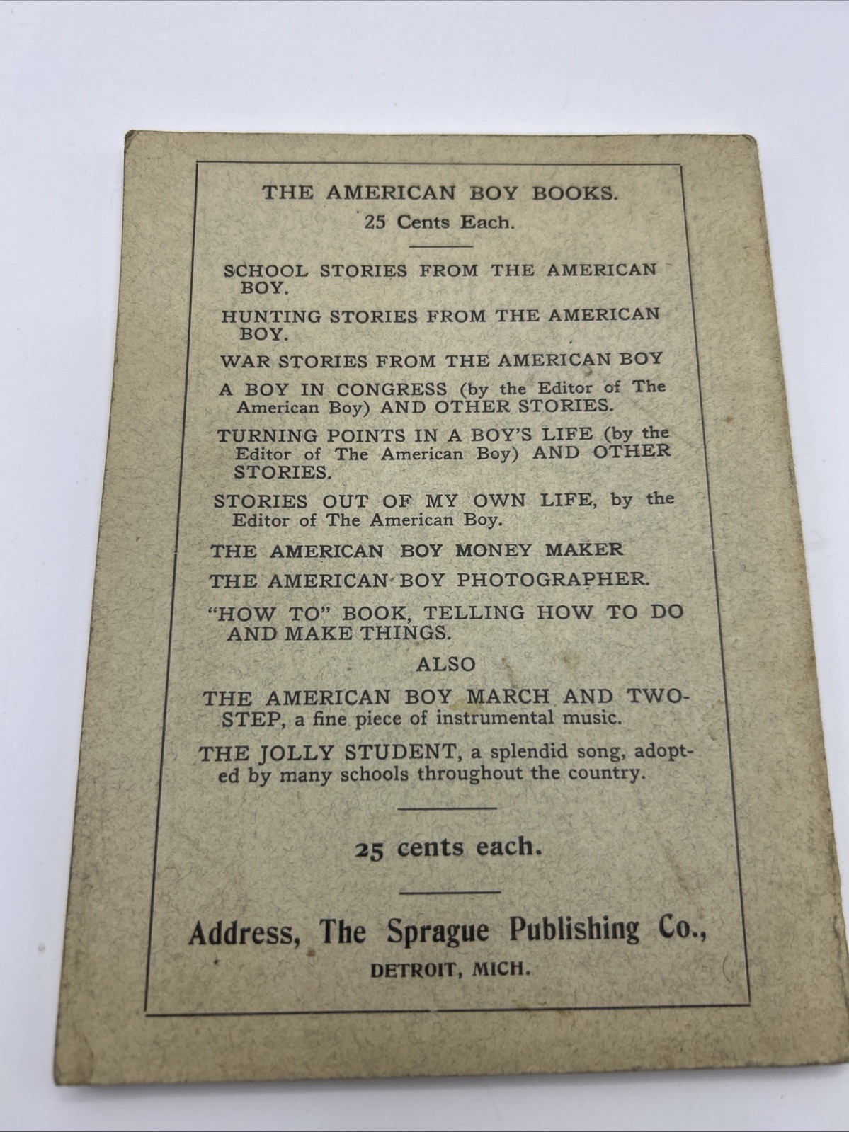 ANTIQUE “THE AMERICAN BOY “HOW TO” BOOK” ~ RARE 1900 CIRCA COLLECTIBLE BOOK