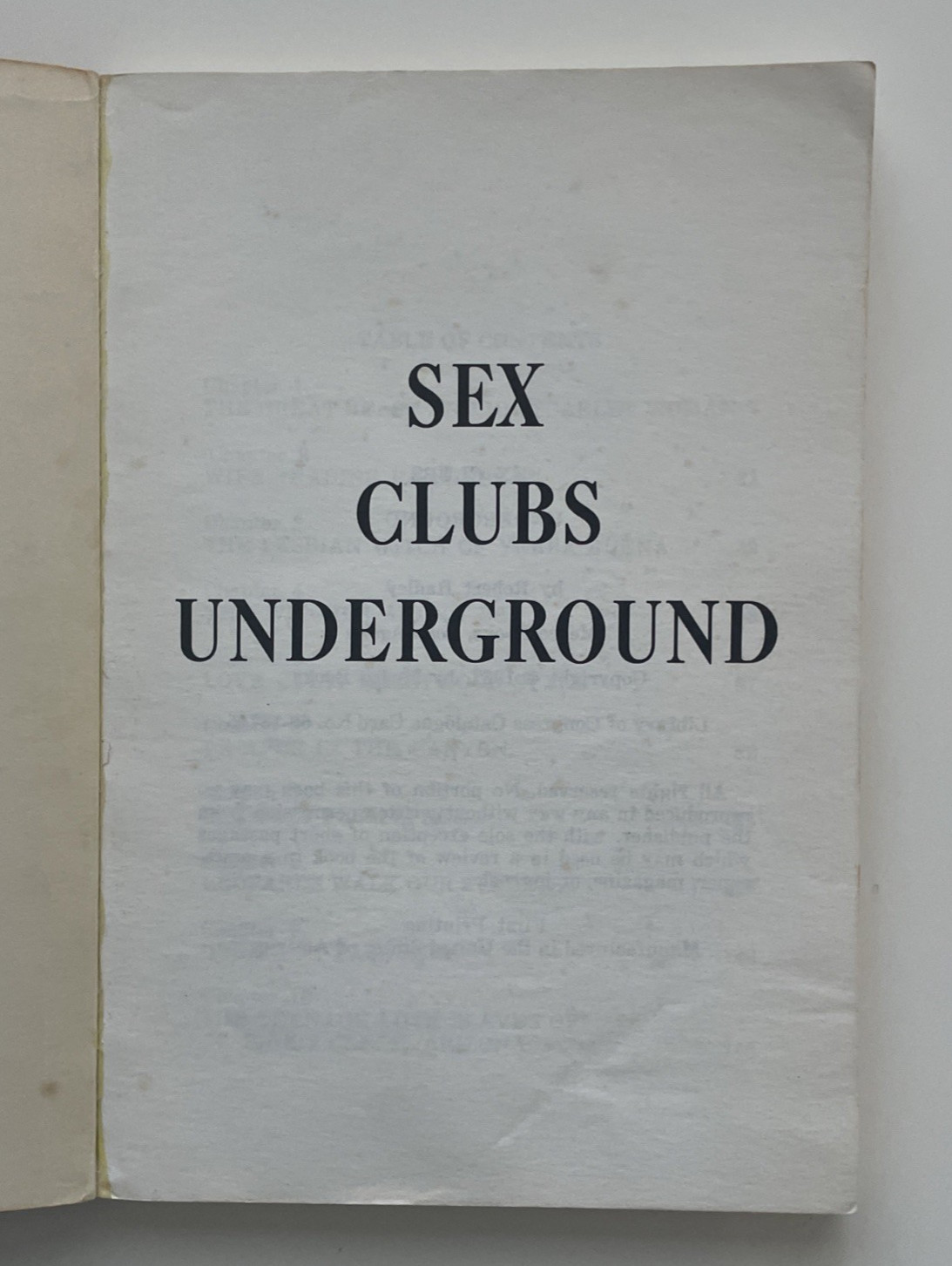 Sex Clubs Underground Robert Hadley 1967 True 1st Edition Medco Books MB-816