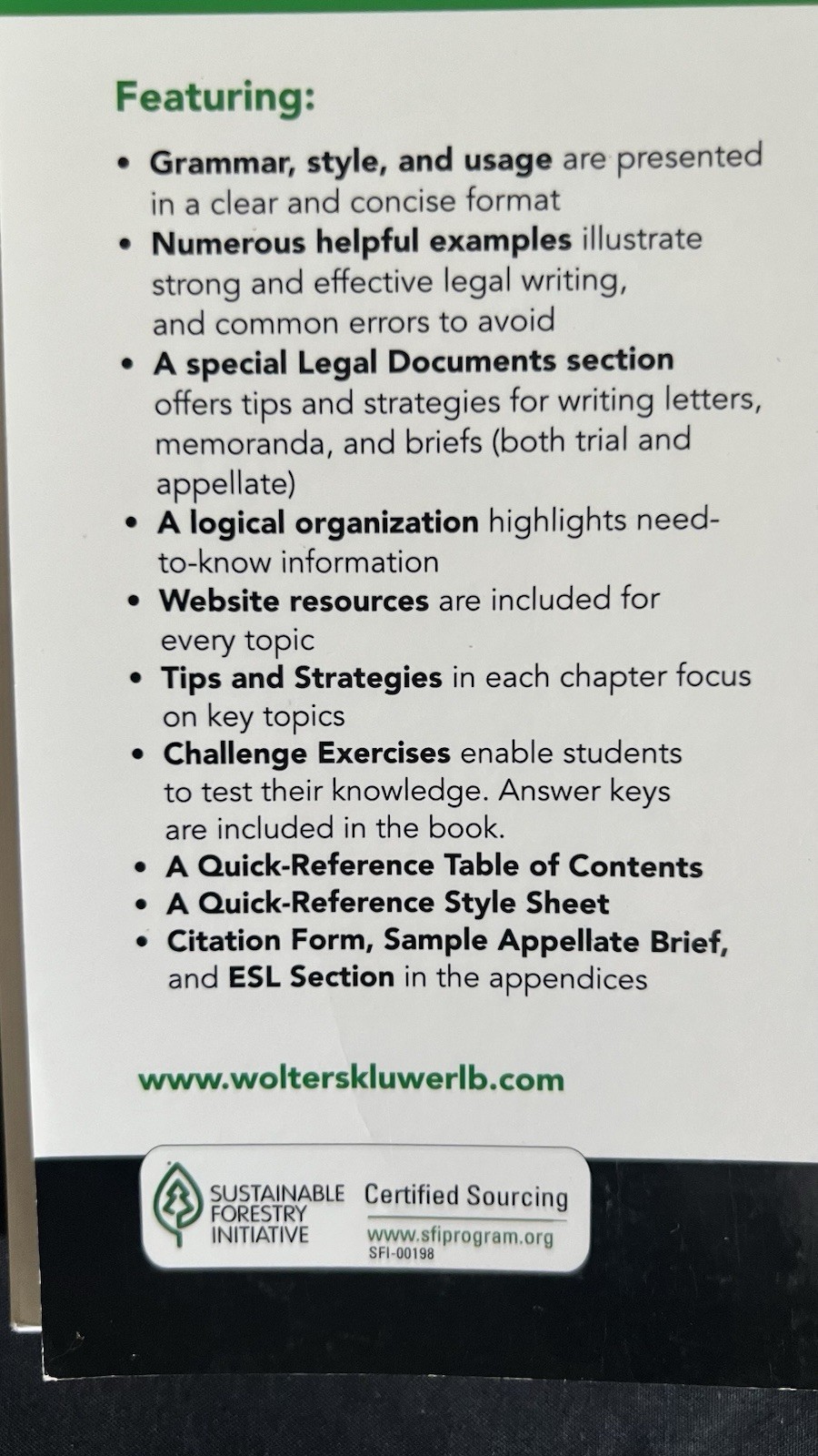 Wolters Kluwer Aspen Handbook for Legal Writers 3rd Ed Spiralbound Bouchoux