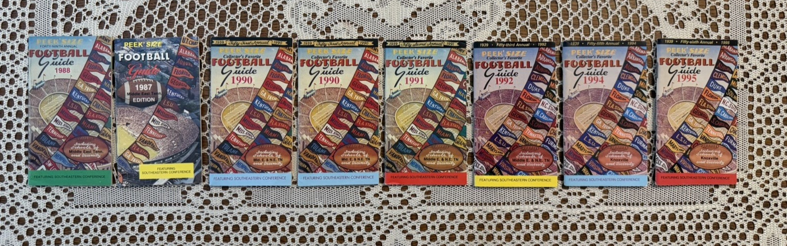 Lot Of 16 PEEK SIZE Football Guide SEC Misc. Years from 1987 to 2006 NCAA