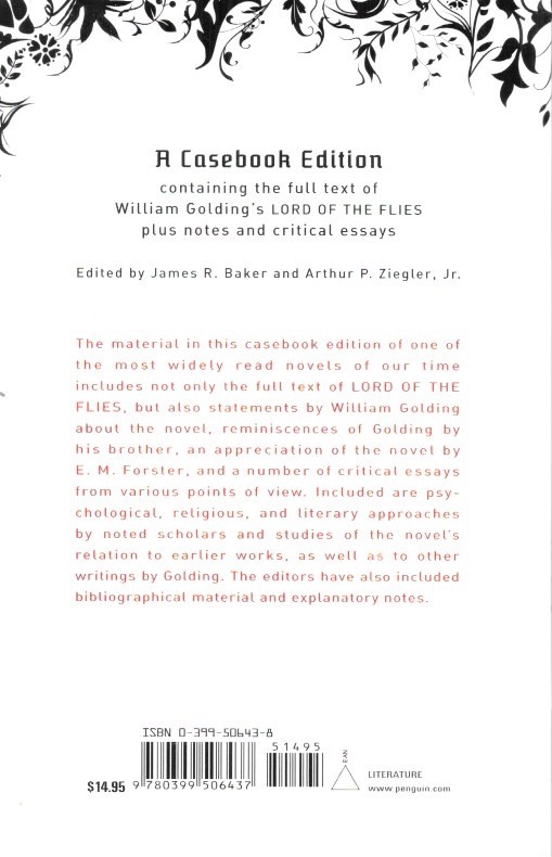 Lord of the Flies by William Golding: Casebook Edition Trade Paperback MINT