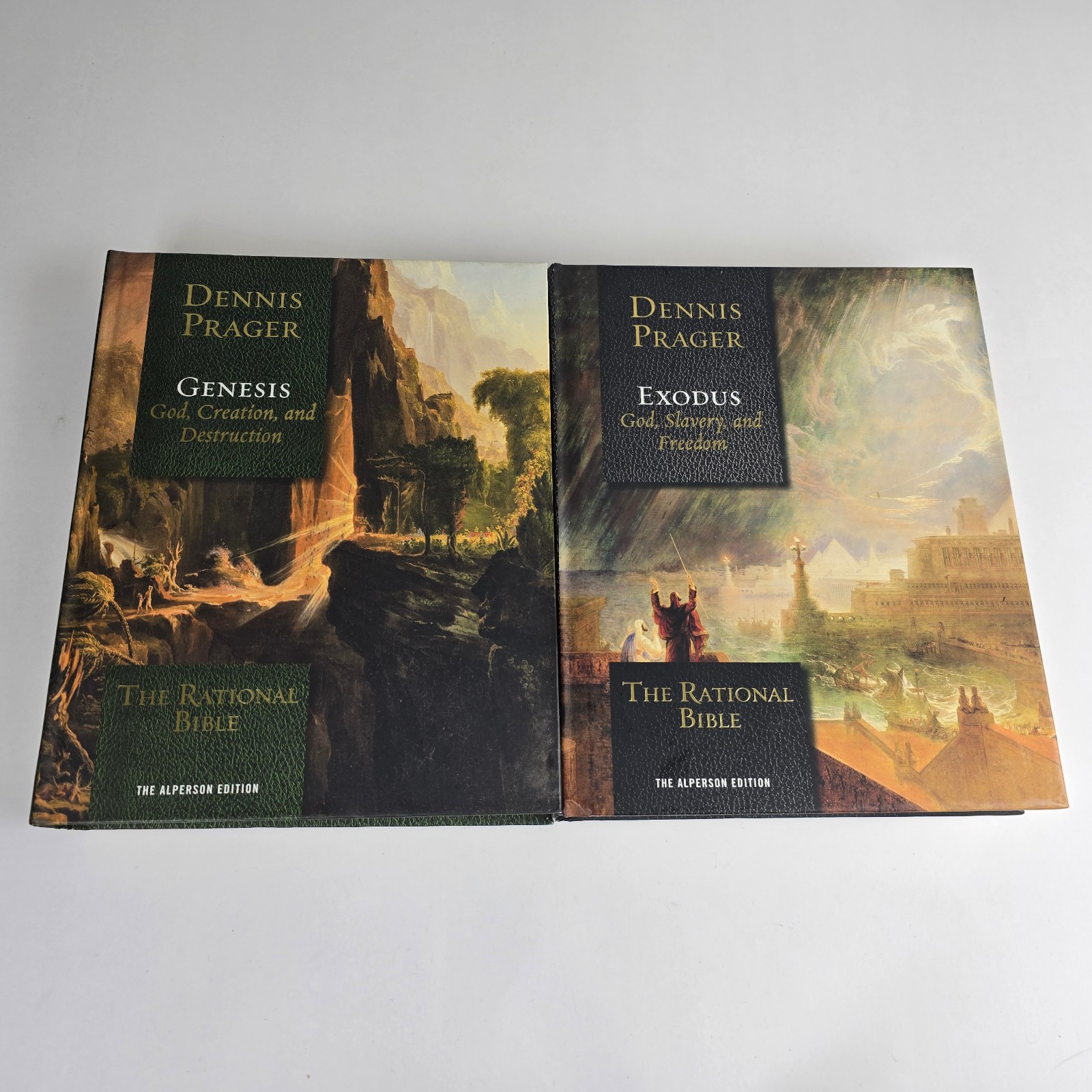 The Rational Bible Dennis Prager Genesis & Exodus 2 Book Lot Hardcover Religion