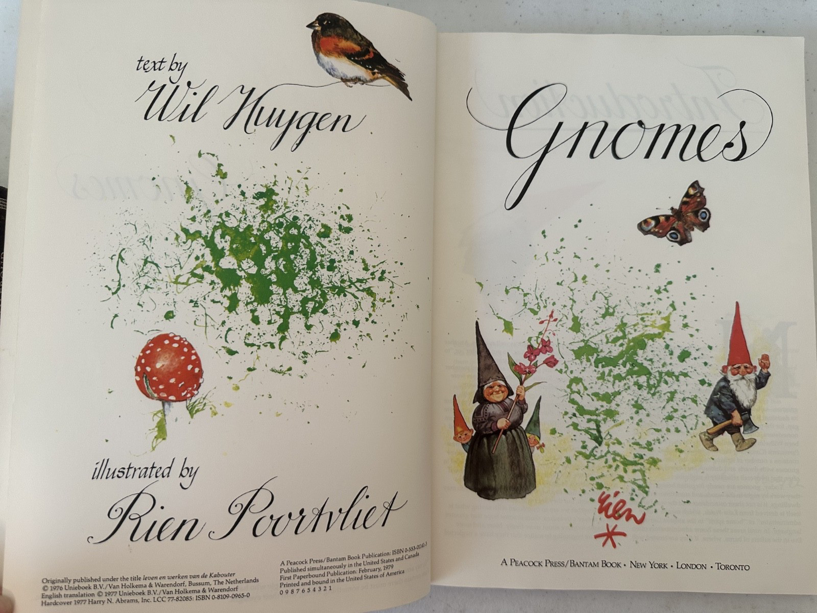 Gnomes Huygen Poortvliet 1979 1st PB printing art fairy fantasy VTG forest draw