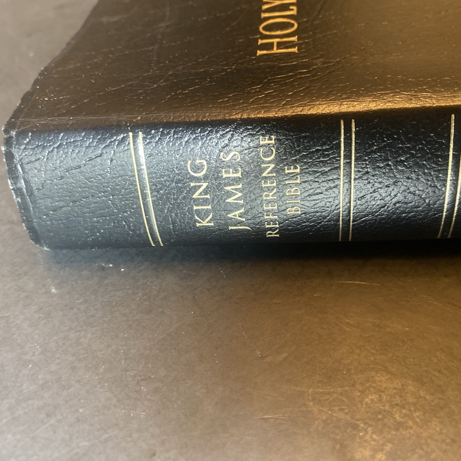 Holy Bible King James Reference KJV Black Bonded Leather Zondervan 1994, VGC