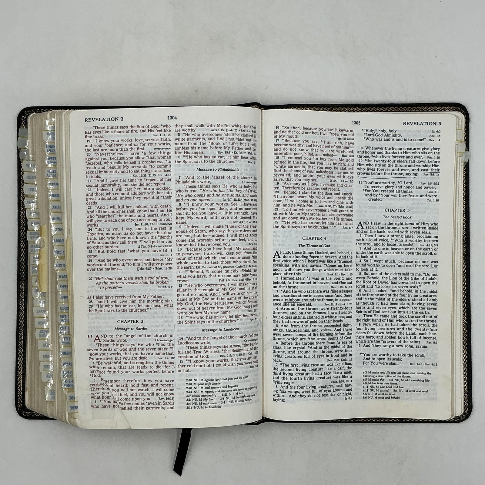 Vintage Holy Bible The Open Bible NKJV Expanded Edition Thomas Nelson Leather